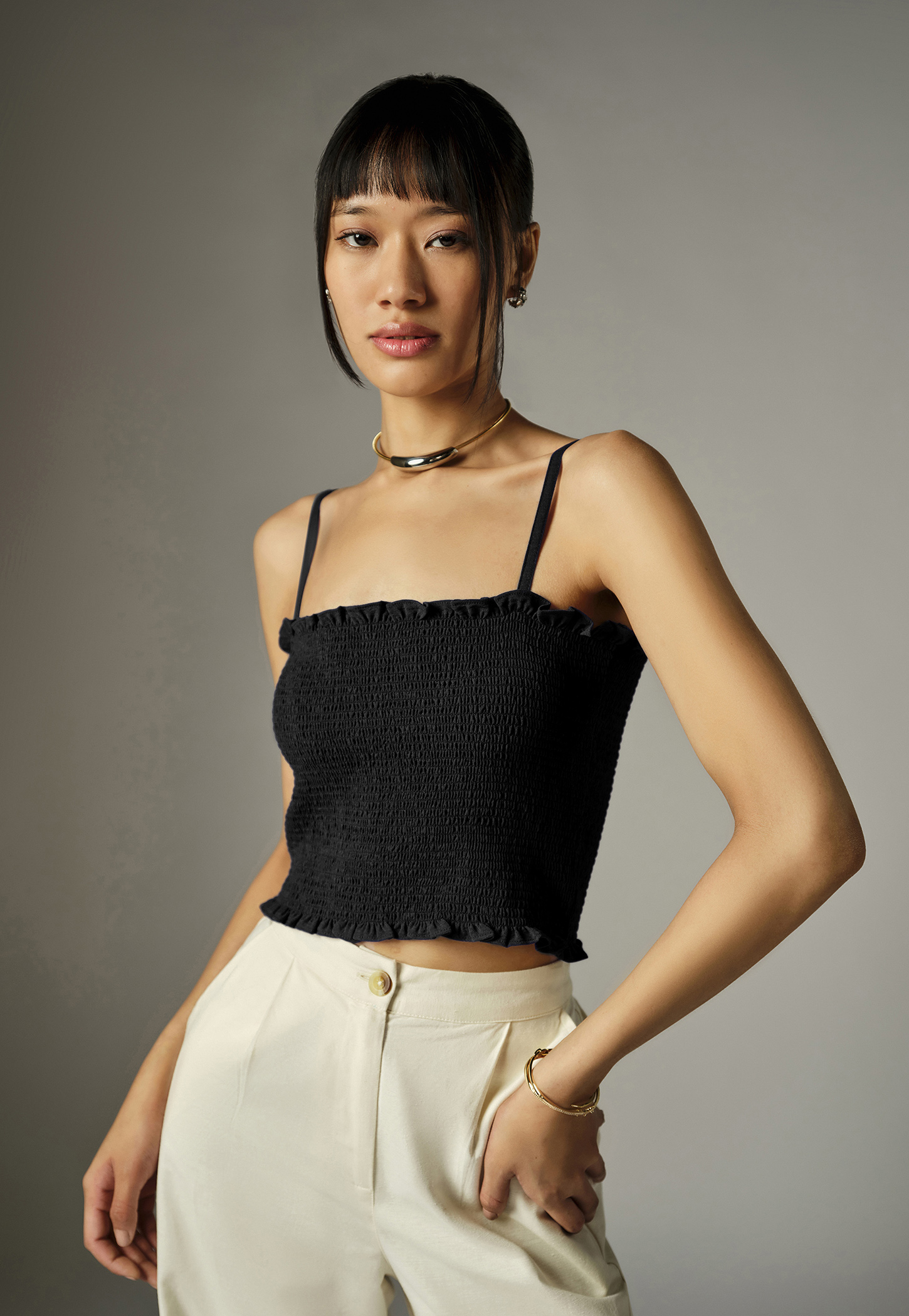AND Smocked Ruffle Strap Top-picture-44