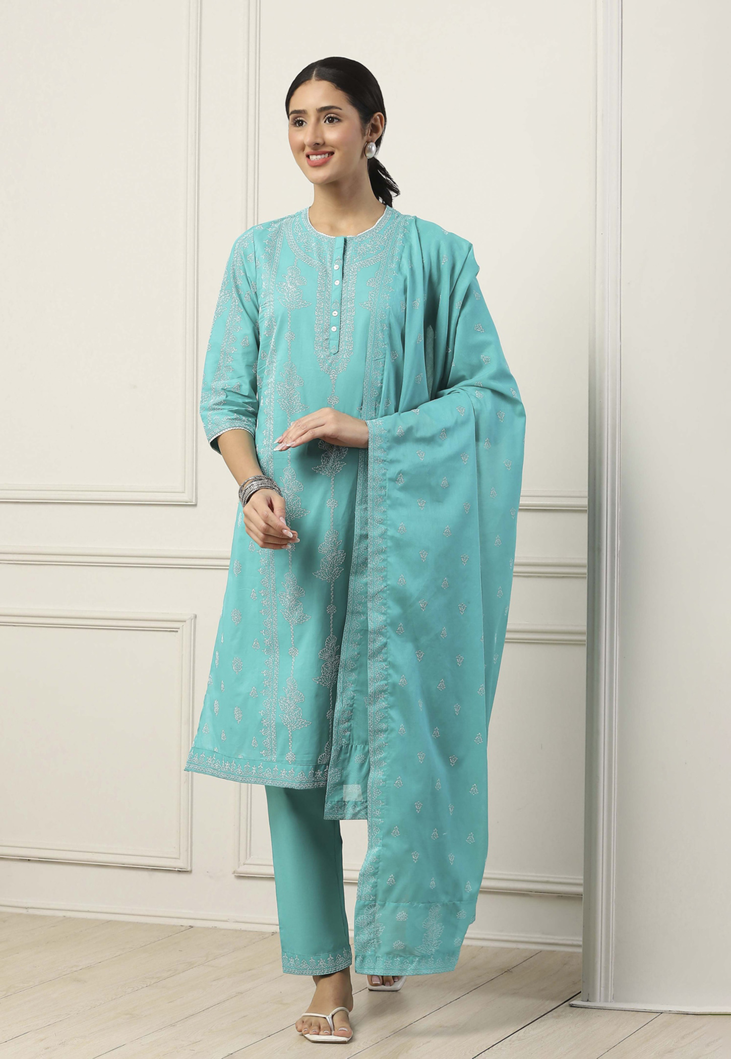 BIBA Ethnic Motif Straight Kurta Set-picture-20