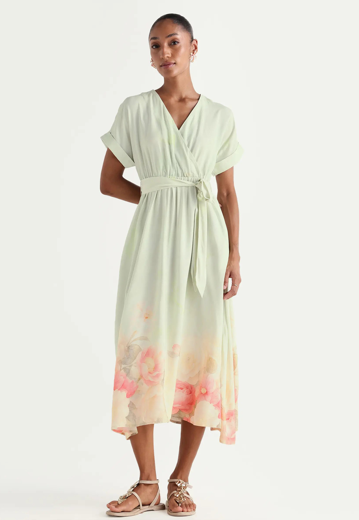 RAREISM Wrap Floral Print Midi Dress-picture-17