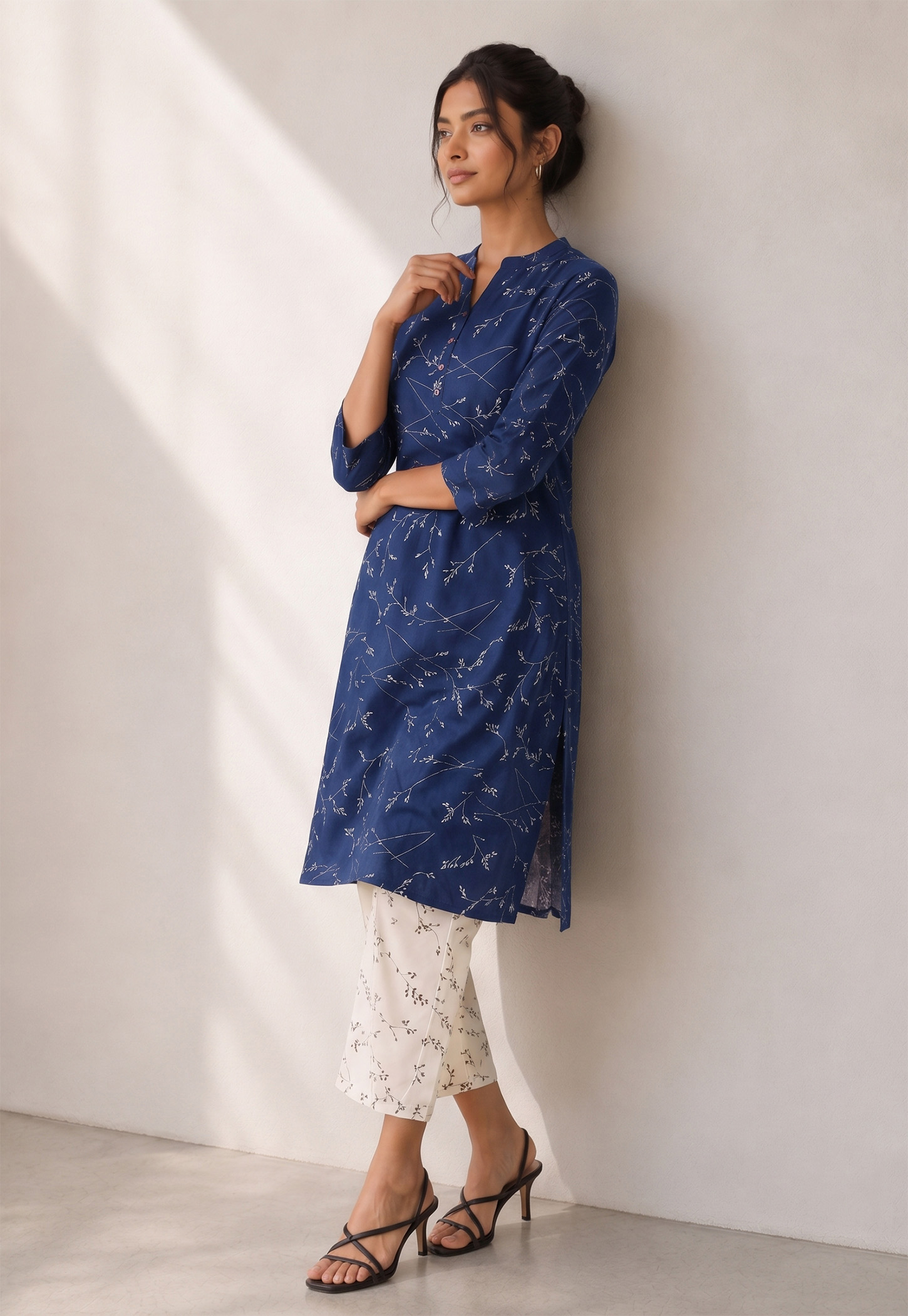 MELANGE Floral Print Straight Kurta Set-picture-55