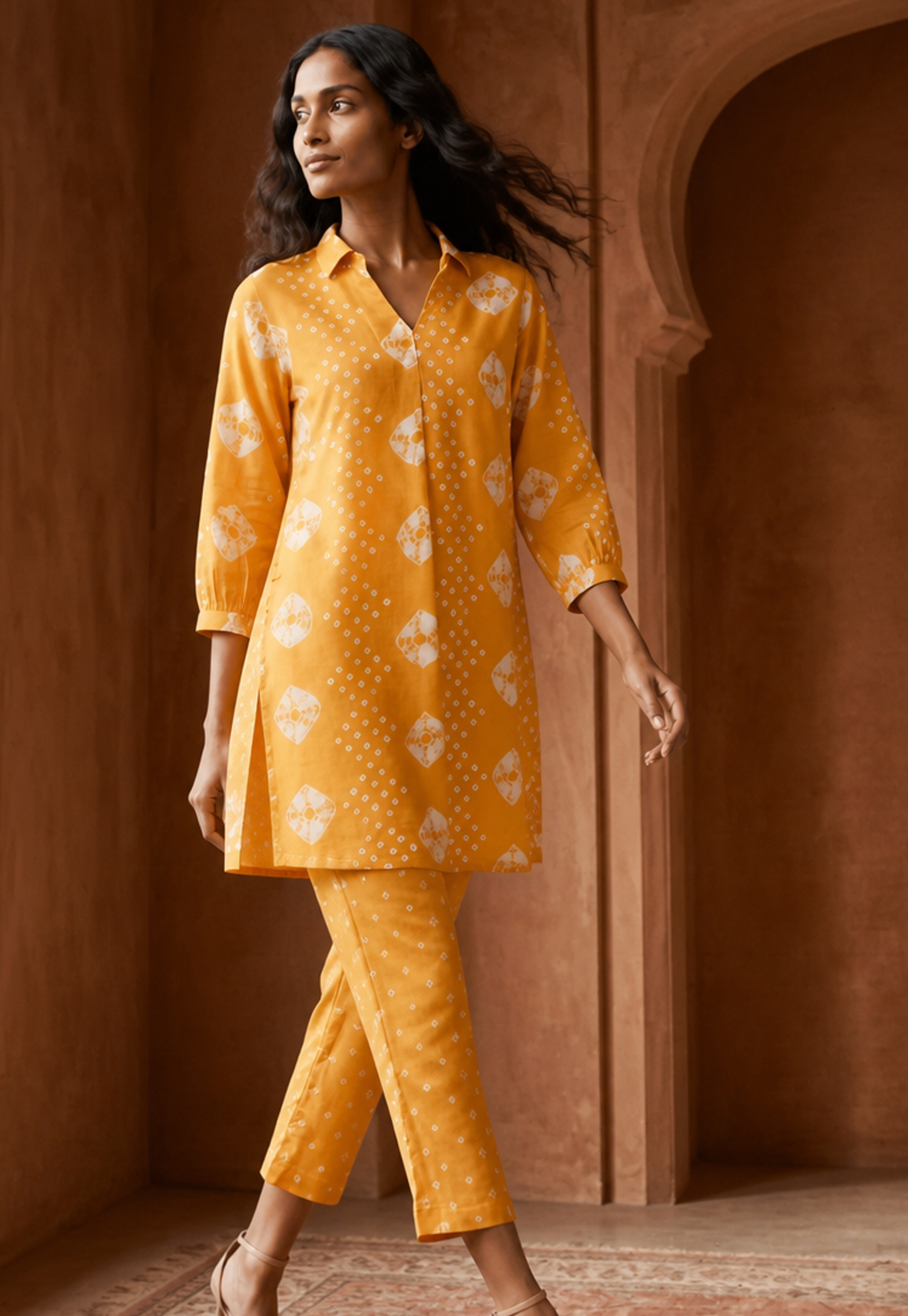 MELANGE Bandani Print Straight Kurti Set-picture-48