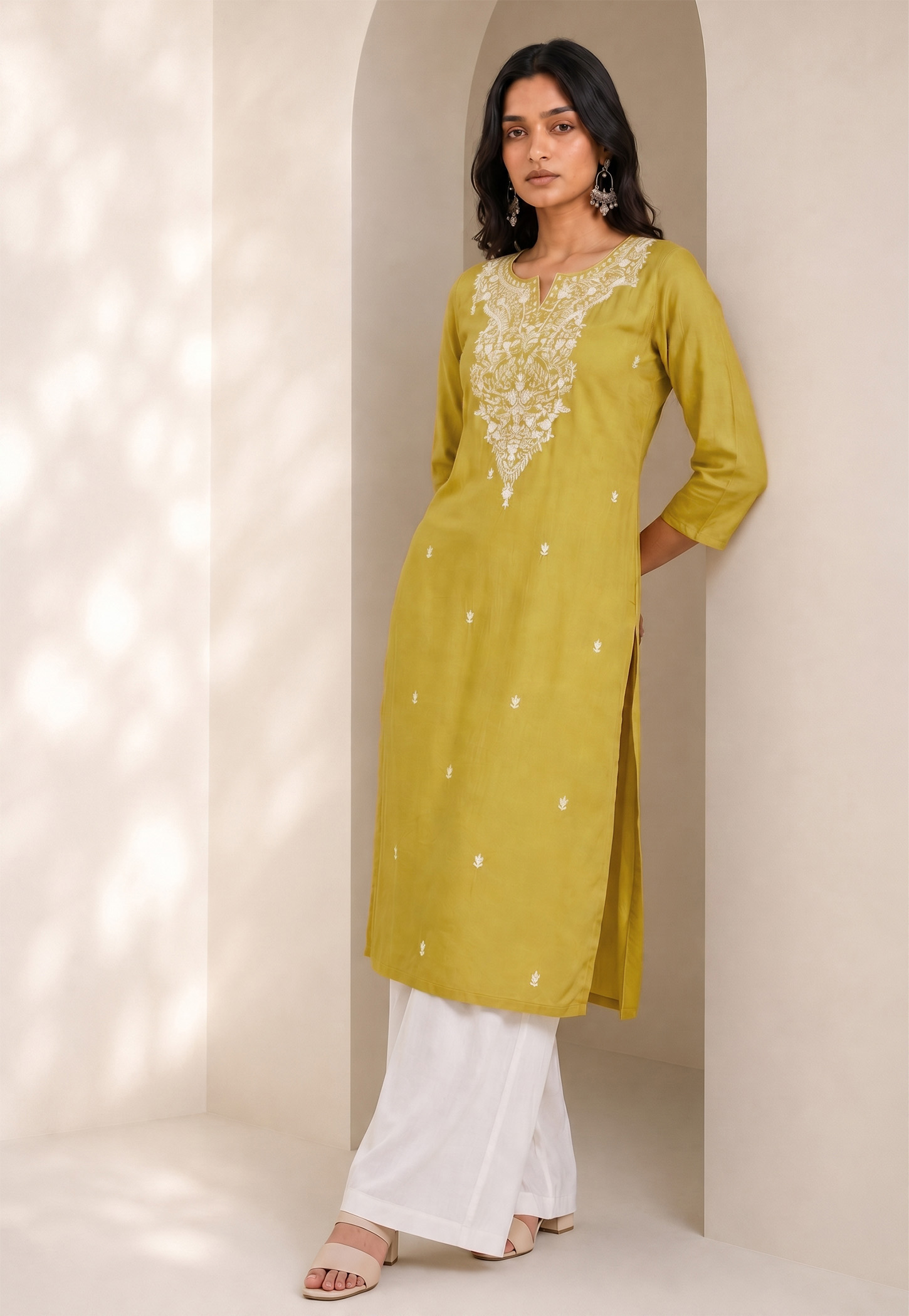 MELANGE Embroidered Straight Kurta-image-20