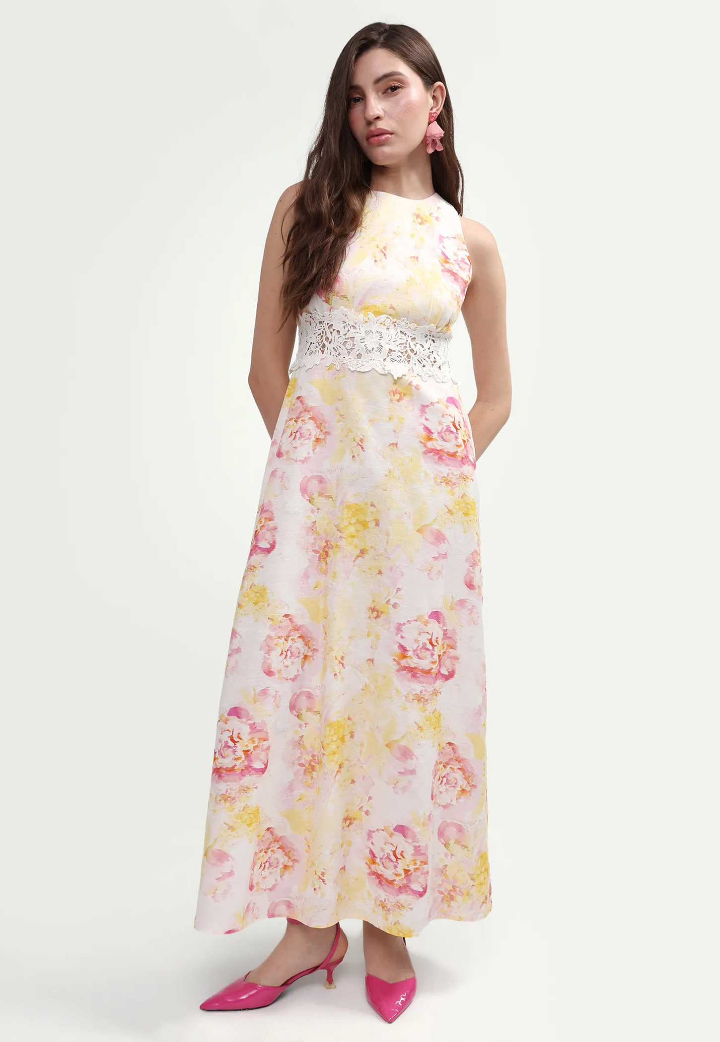 RAREISM Floral Lace Detail Maxi Dress-picture-47