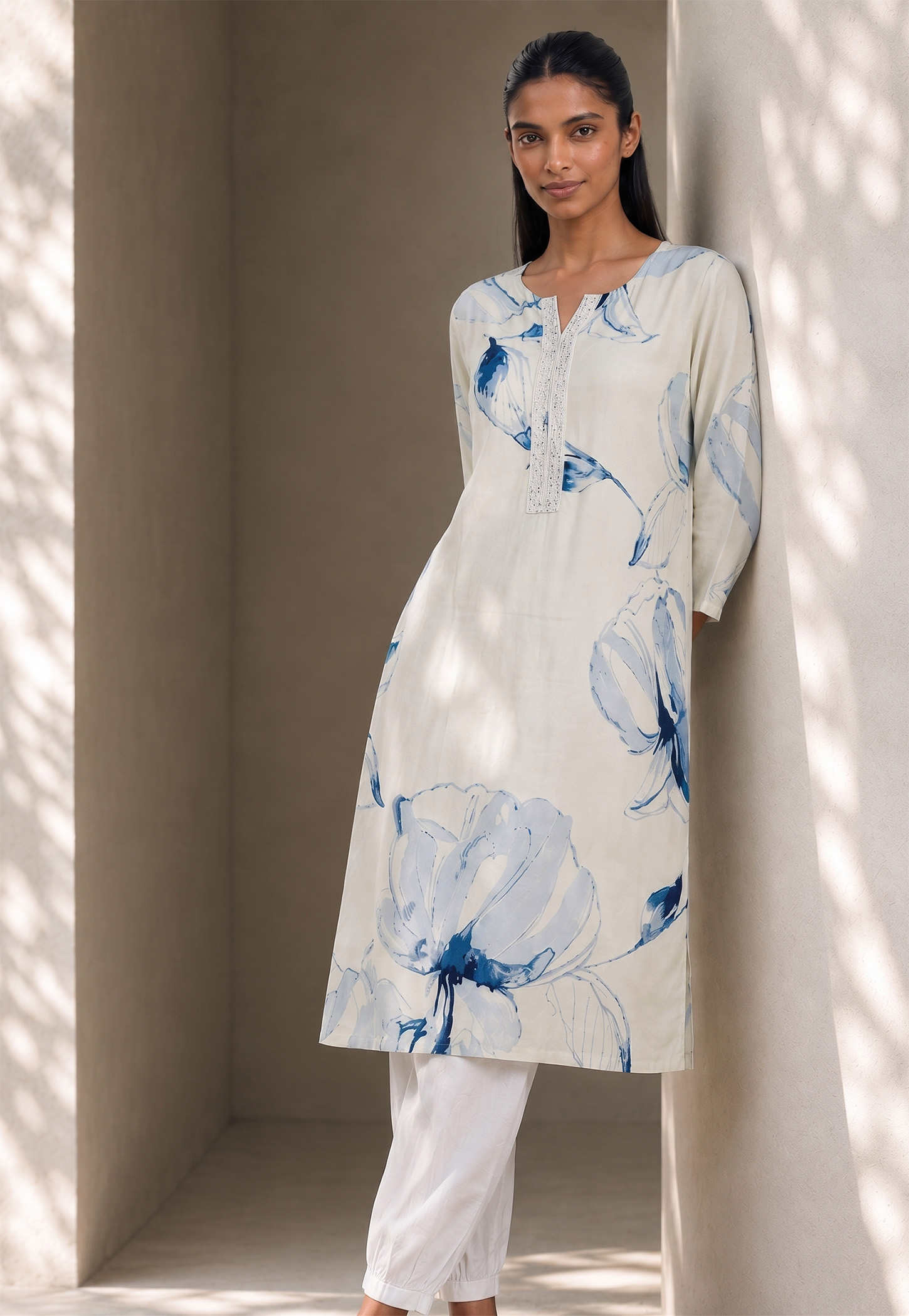 MELANGE Floral Print Straight Kurta-picture-15