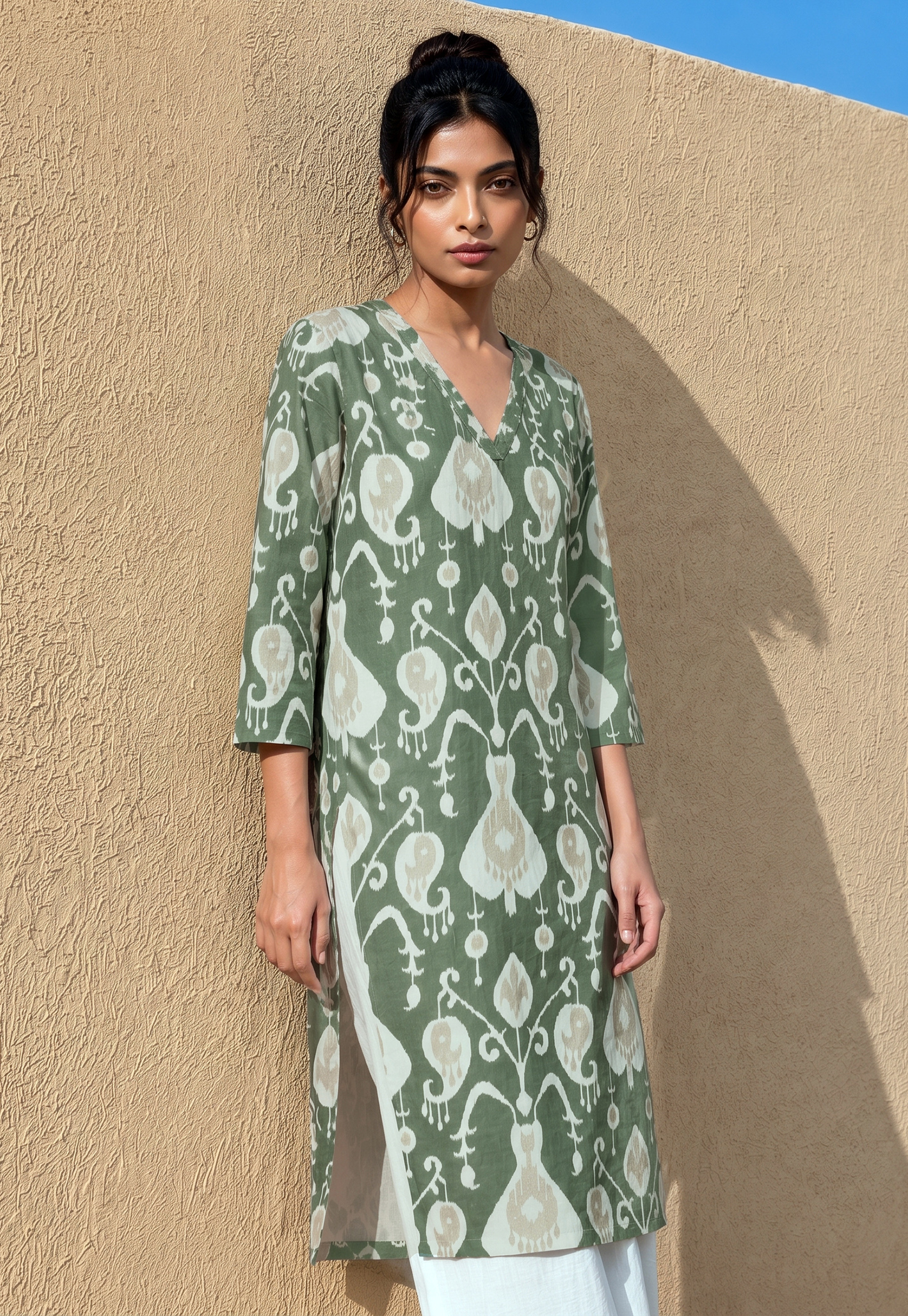 MELANGE Ikat Motif Straight Kurta-picture-25