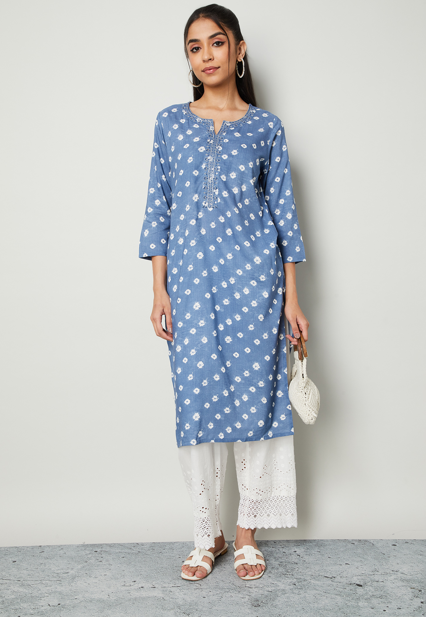 MELANGE Bandhani Print Straight Kurta-picture-10