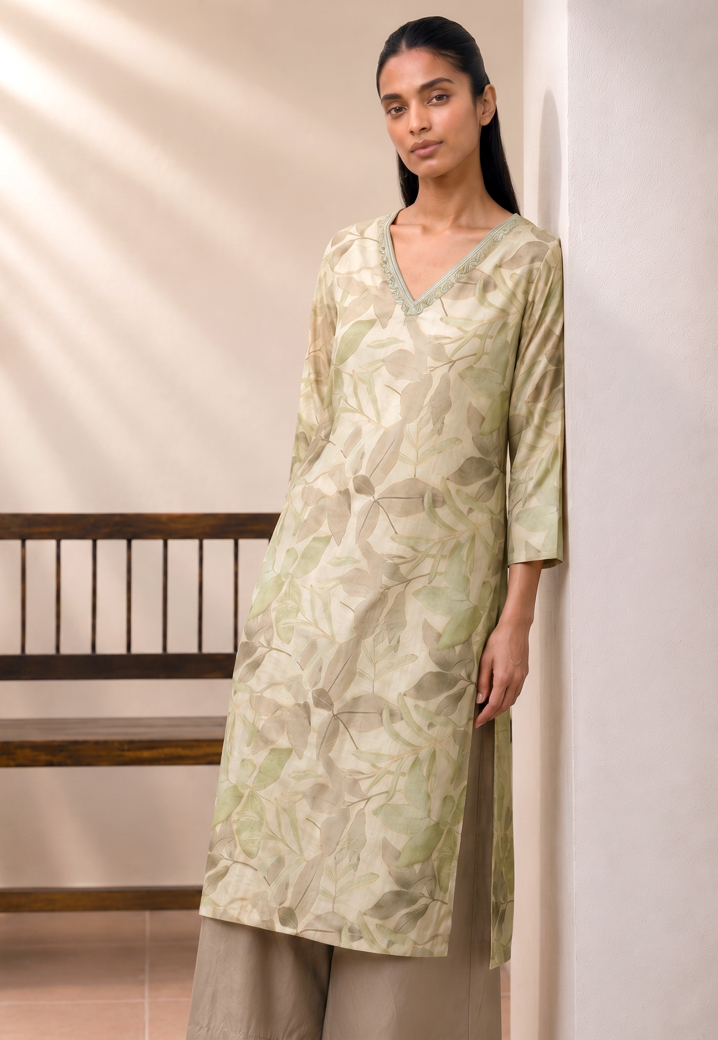 MELANGE Floral Print Straight Kurta-picture-25