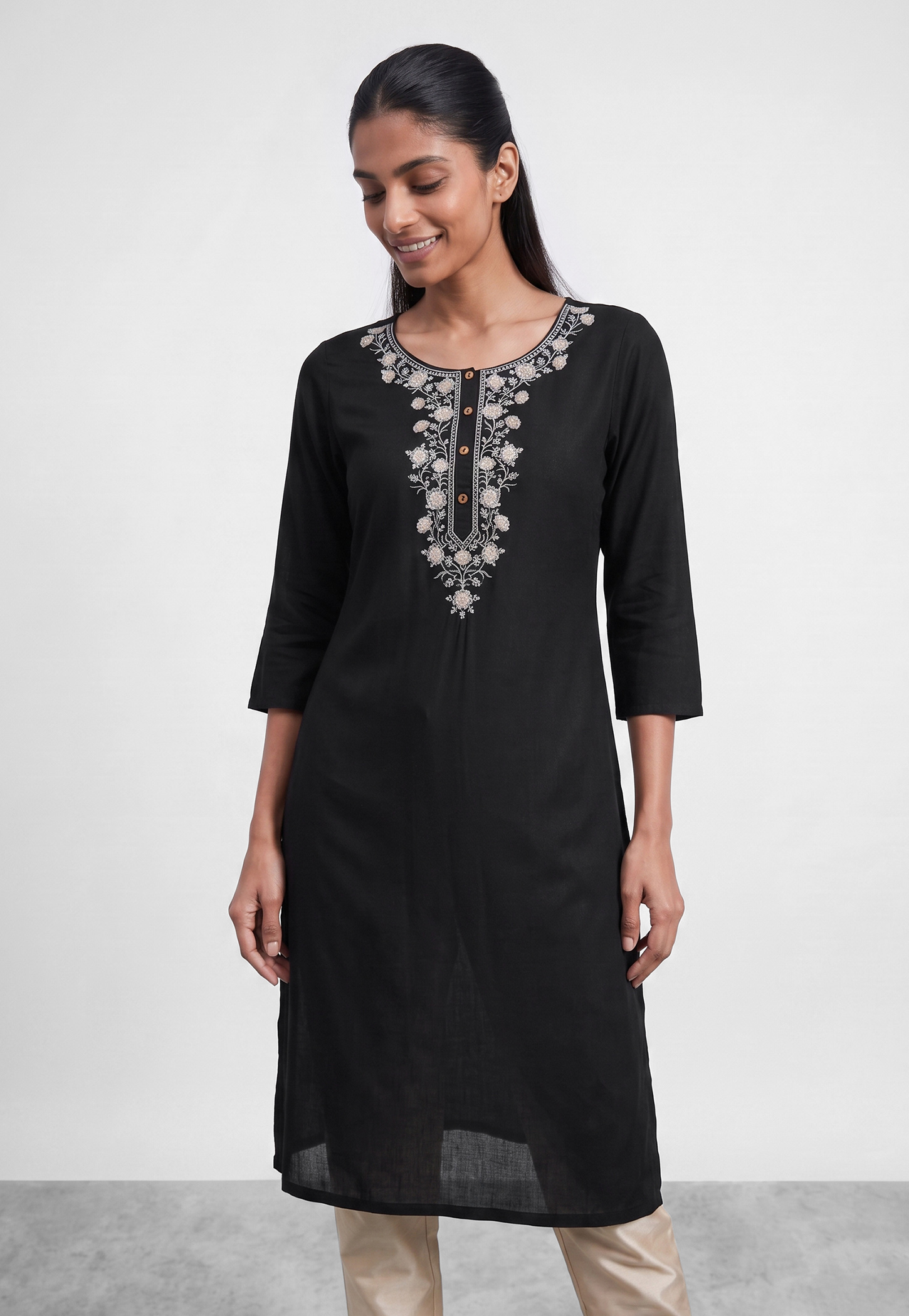 MELANGE Embroidered Straight Kurta-picture-41