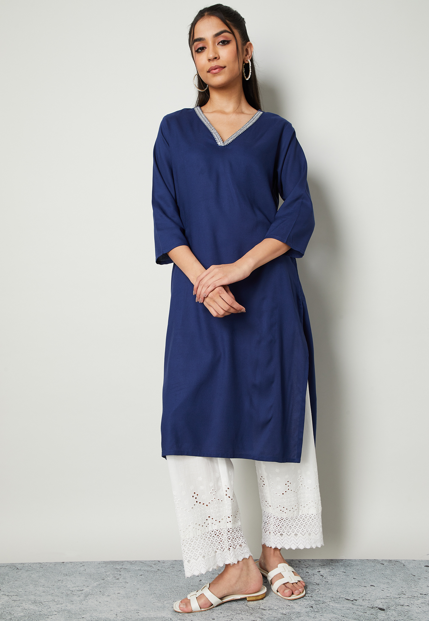 MELANGE Solid Straight Kurta-picture-52