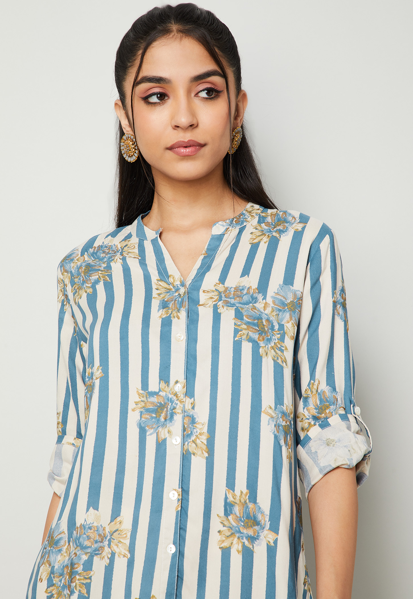 MELANGE Striped Straight Kurti-picture-45