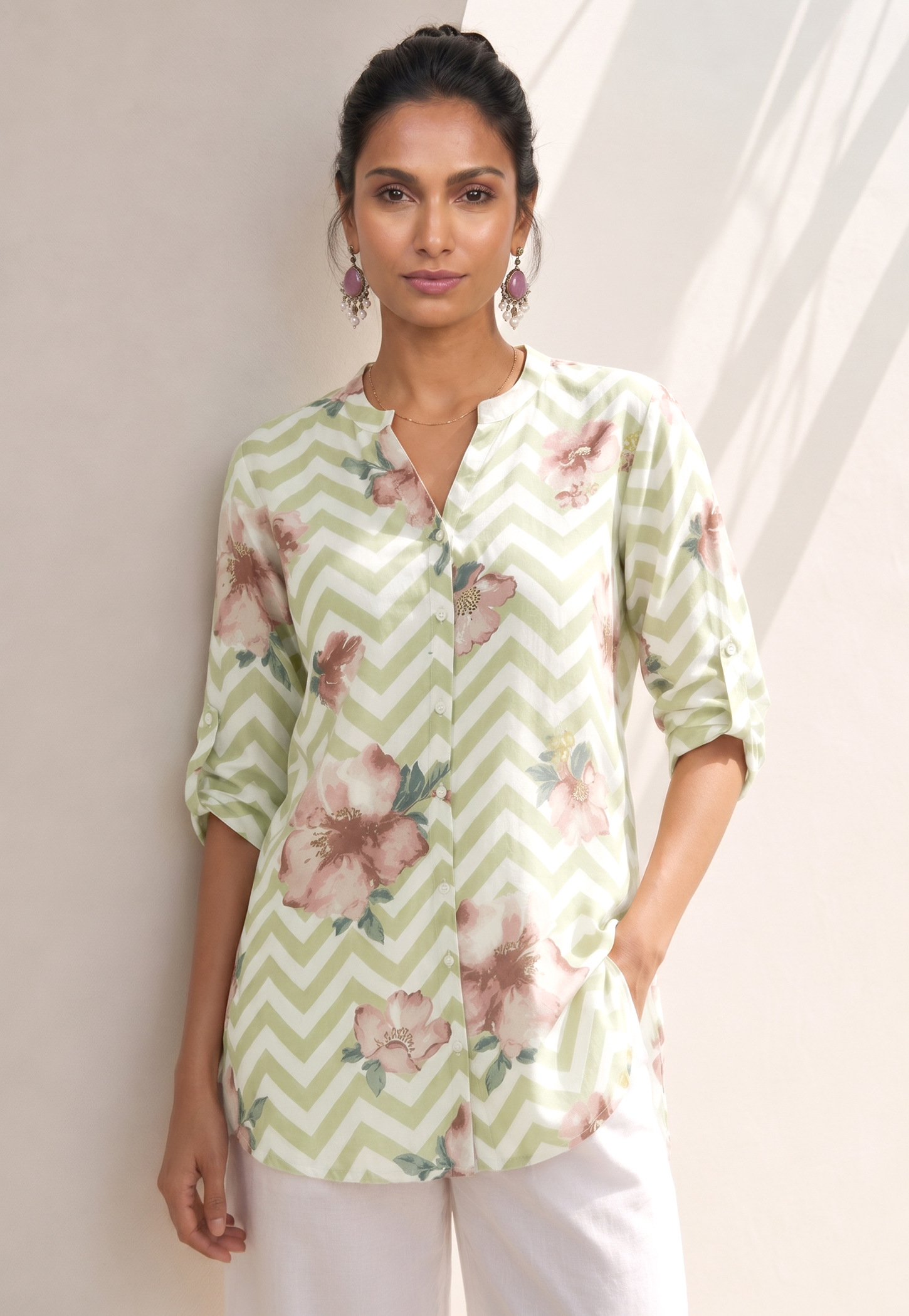 MELANGE Floral Print Kurti-picture-19