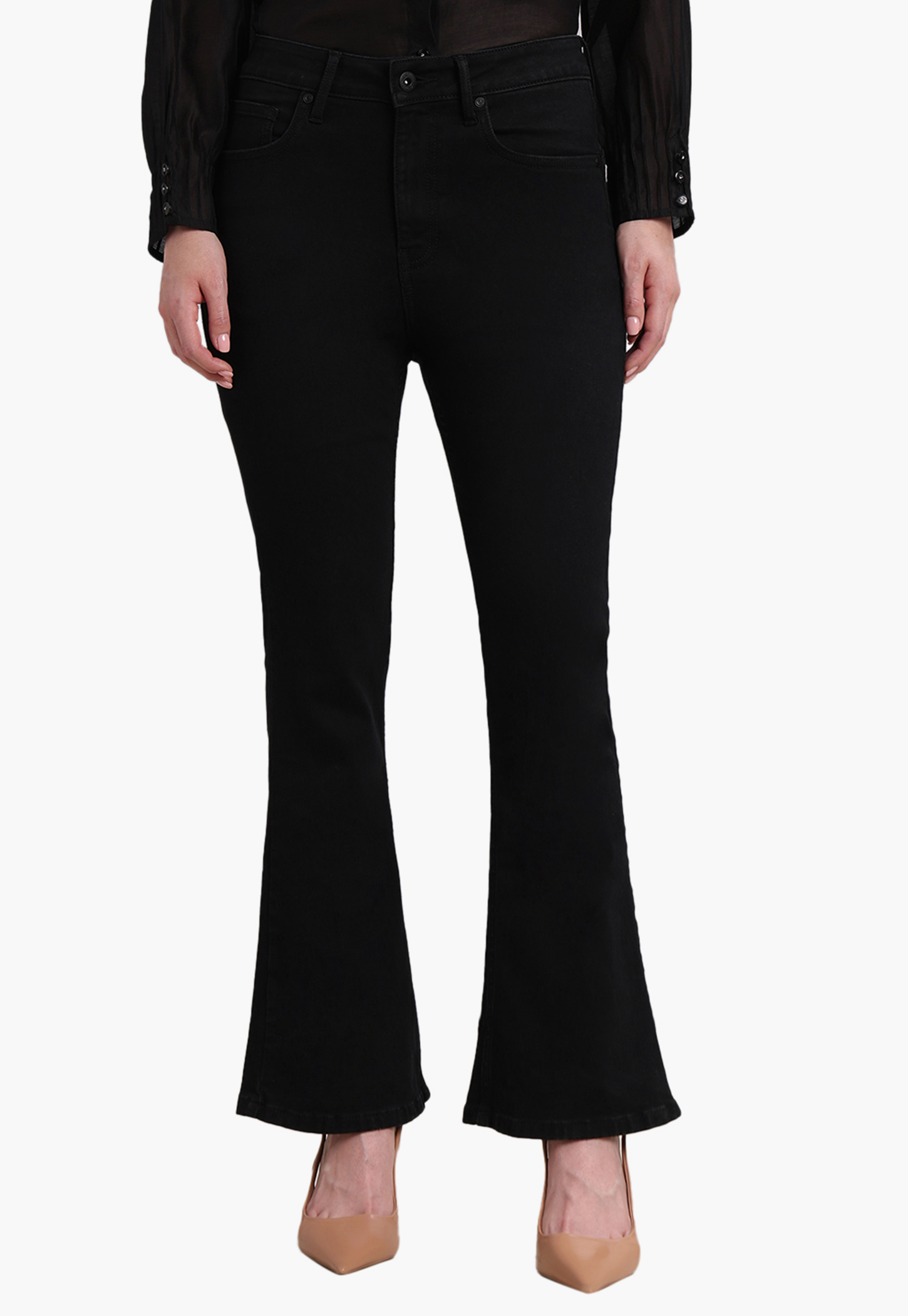 VERO MODA Solid Bootcut Jeans-image-15