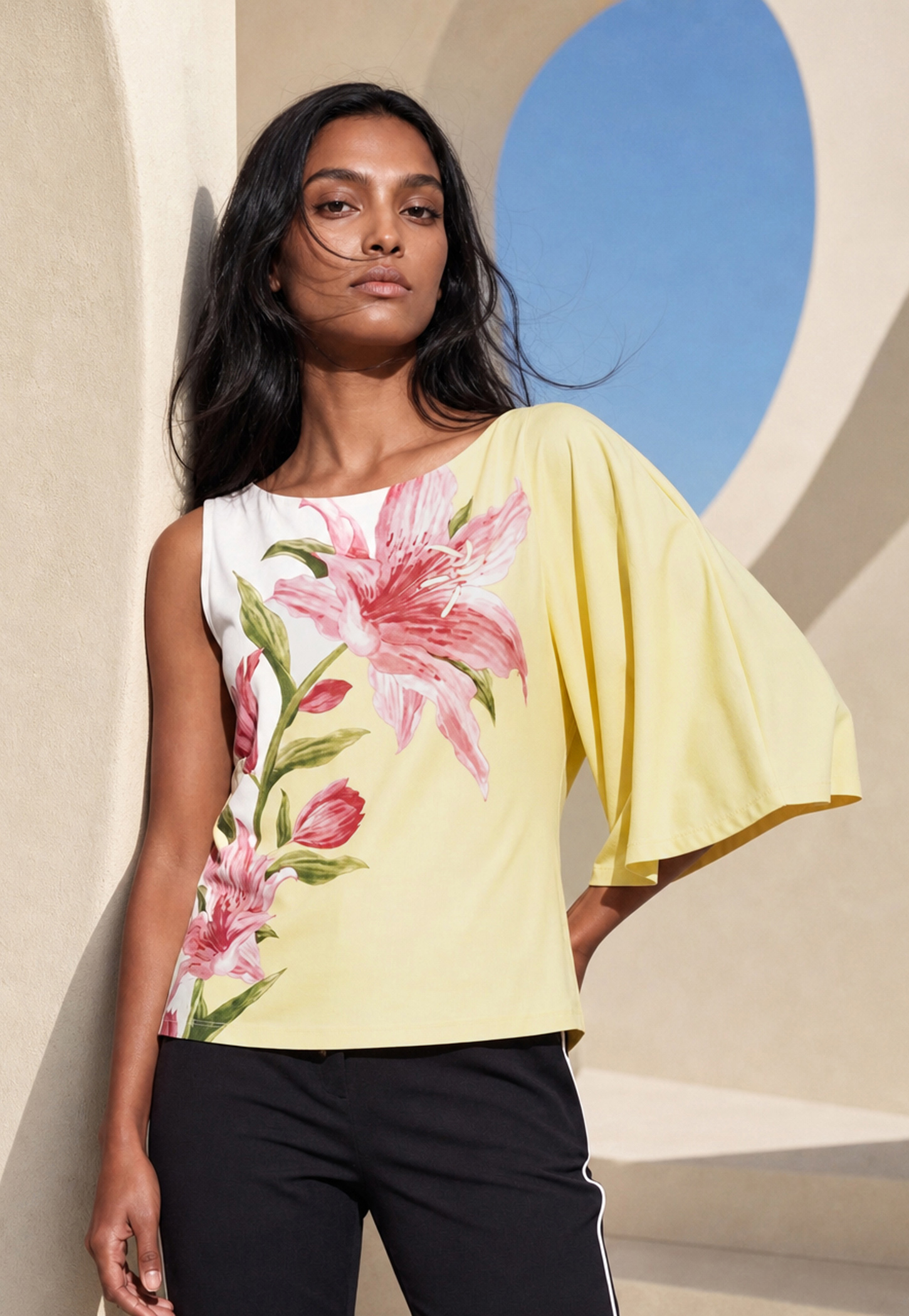 CODE Floral Print Top-image-5