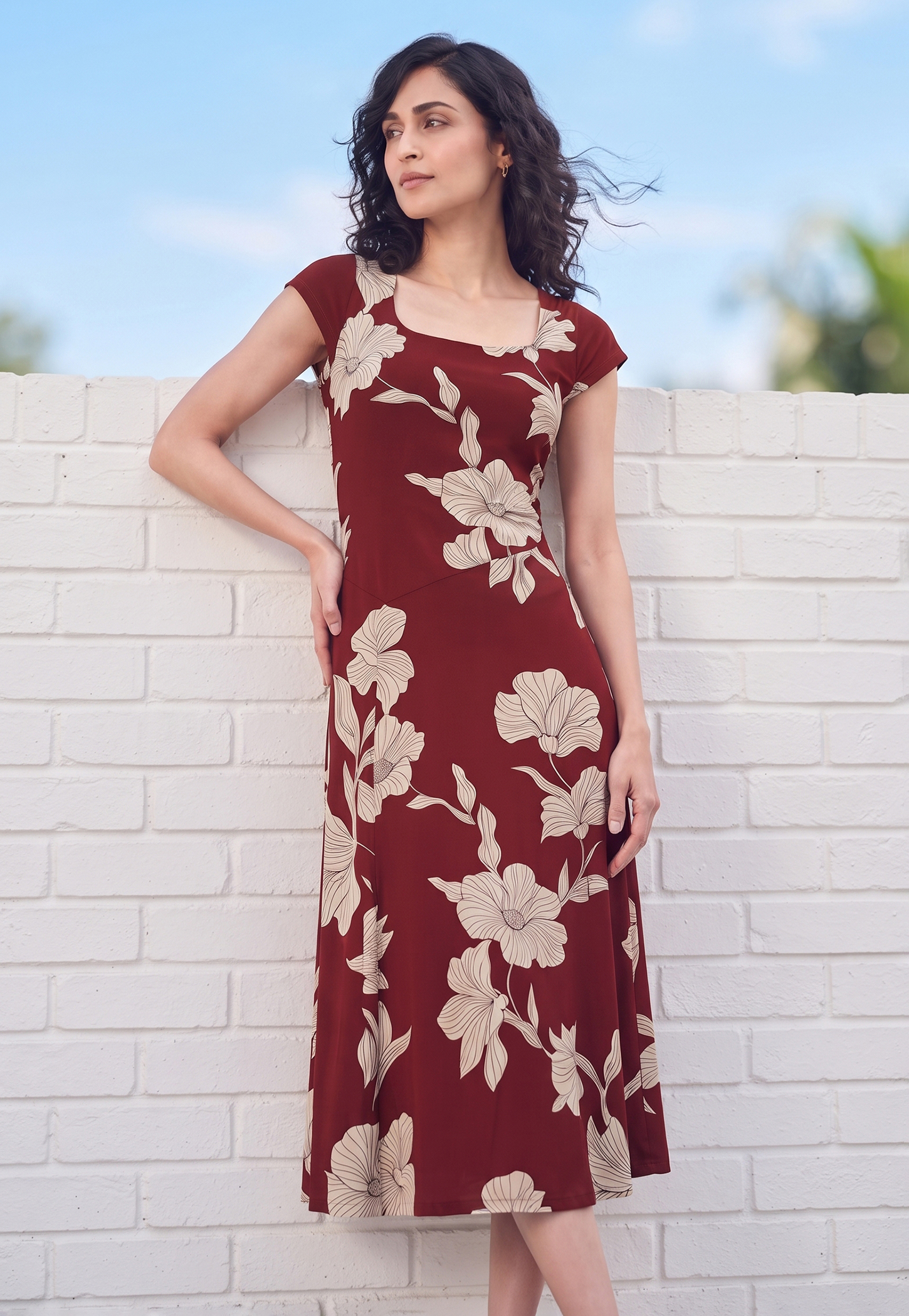 CODE Floral Print Midi Dress-picture-23