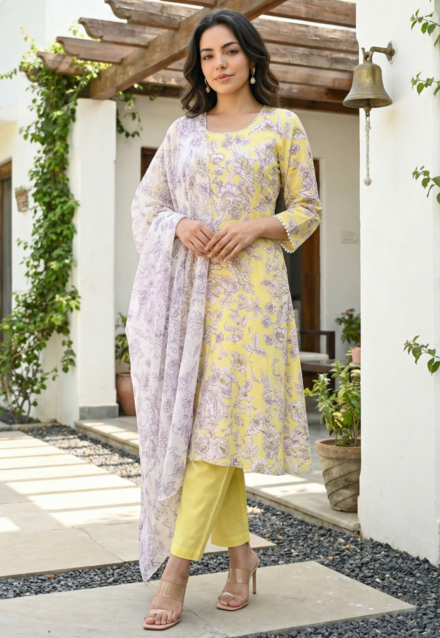 W Floral Print Straight Kurta Set-picture-32