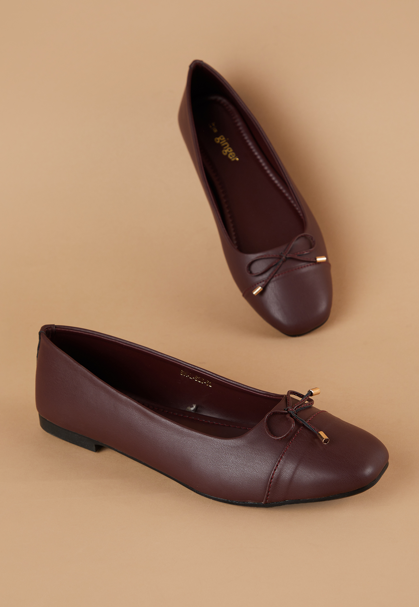 GINGER Solid Round Toe Ballerinas-picture-32
