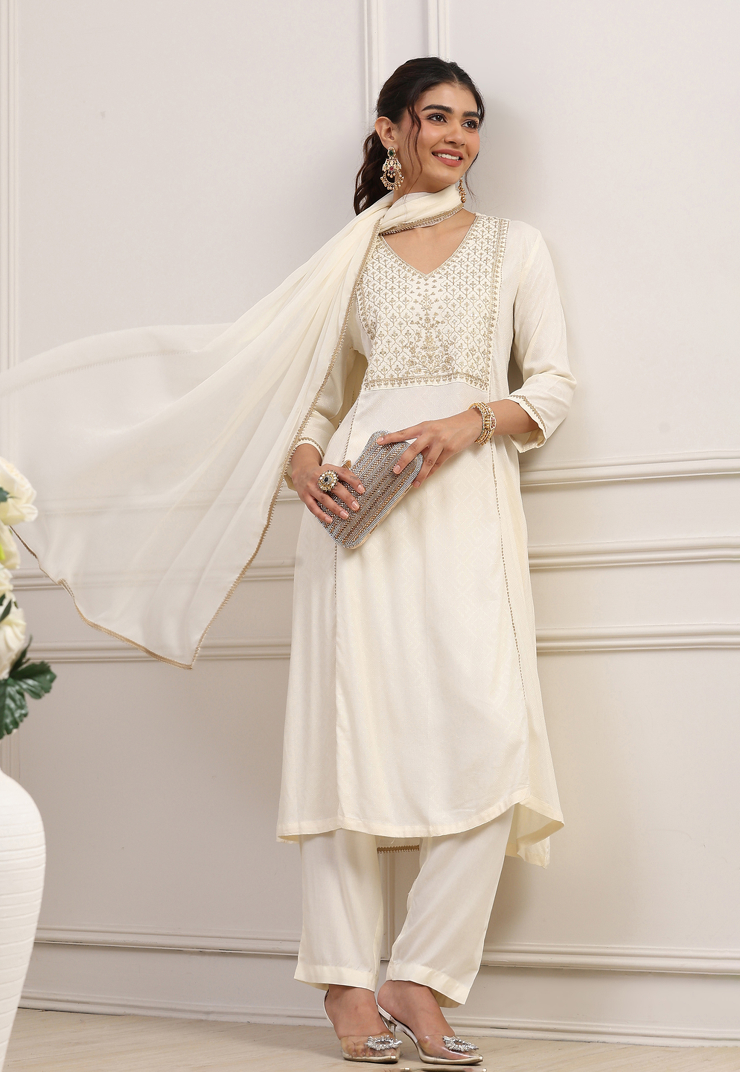BIBA Embroidered Kurta Set-image-8