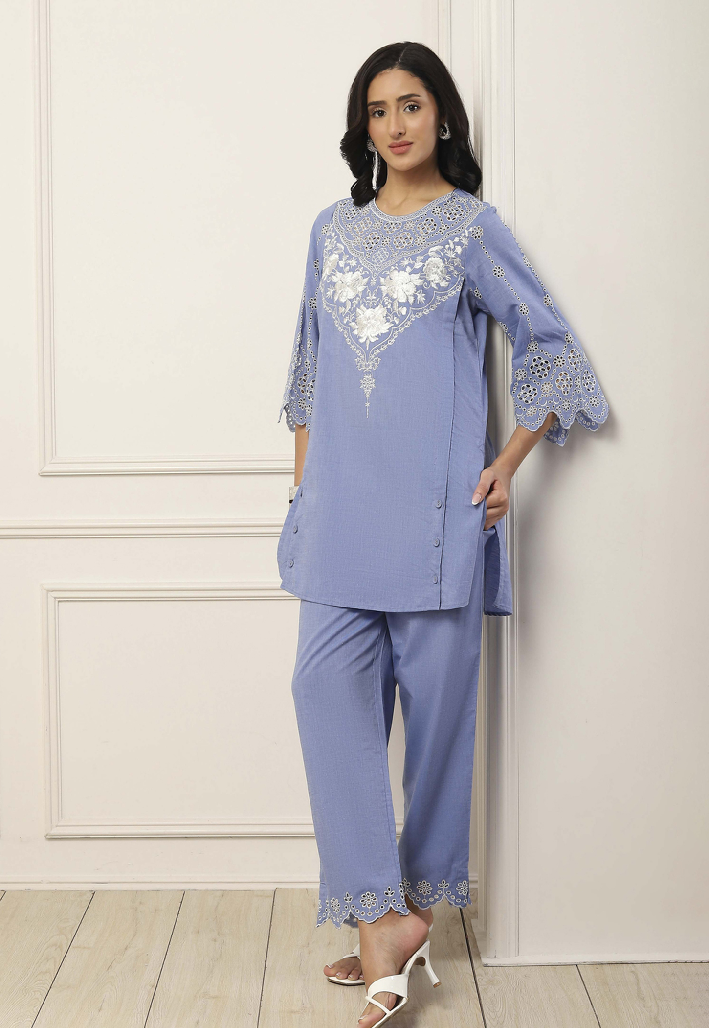BIBA Embroidered Kurti Set-image-17