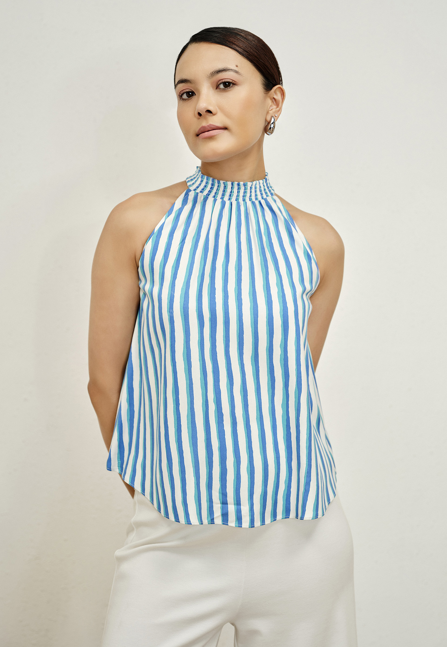 AND Striped Halter Neck Sleeveless Top-picture-55