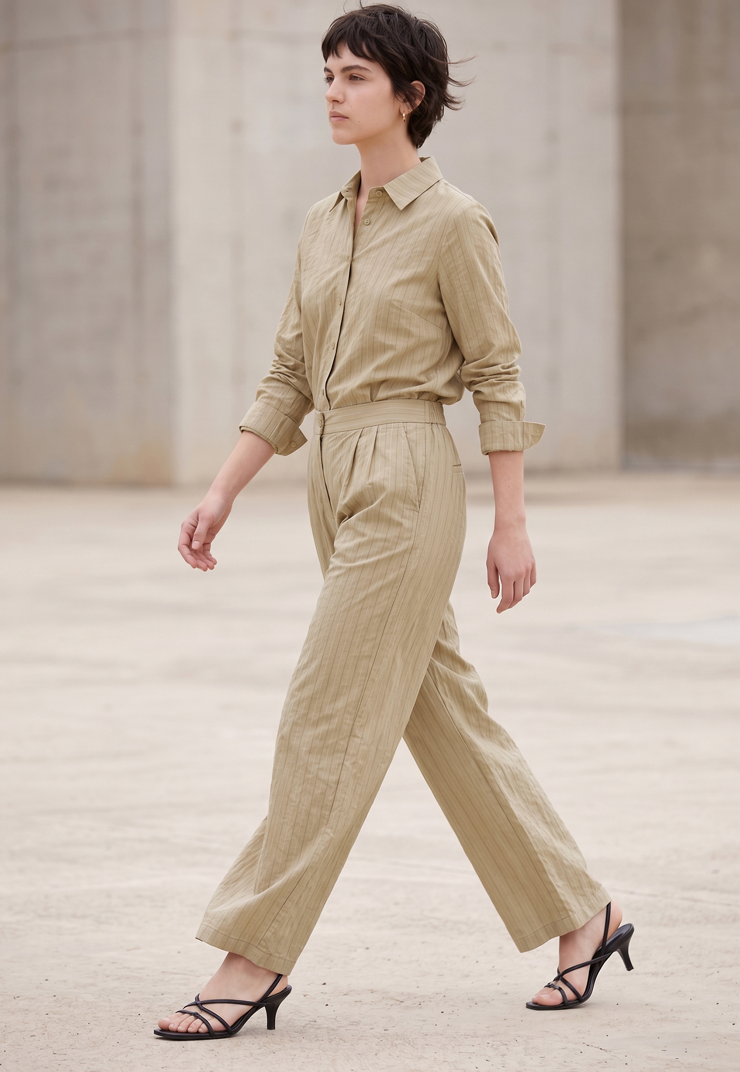 CODE Striped Pleated Trousers-picture-21