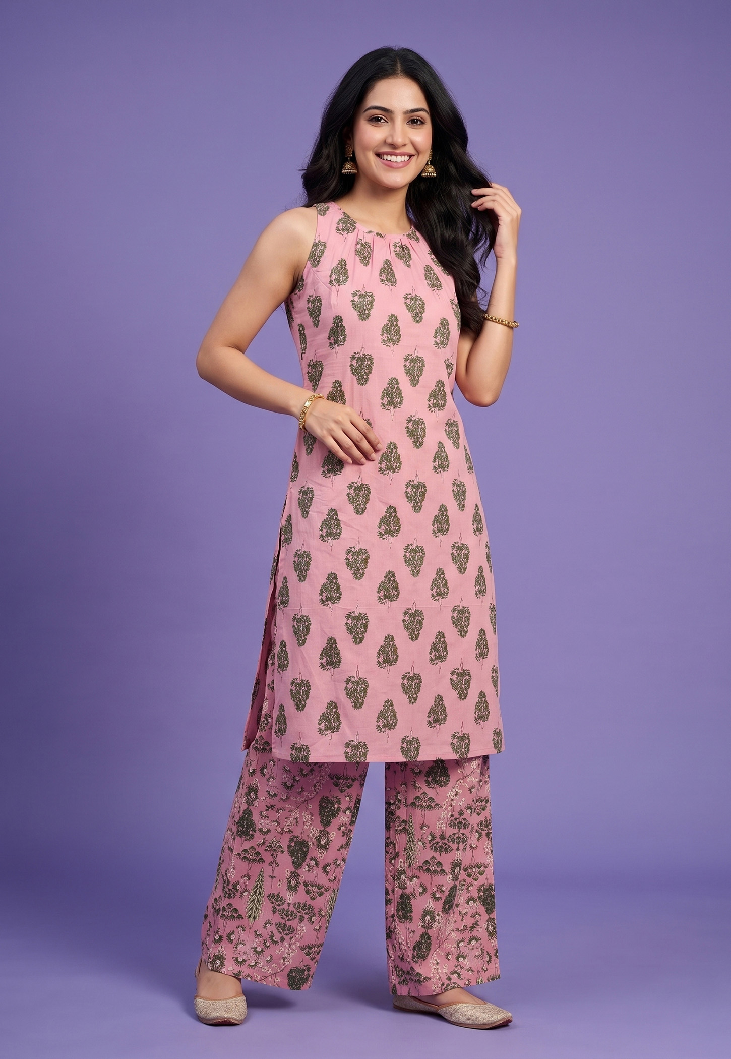 SPAN Printed Straight Kurta Set-picture-16
