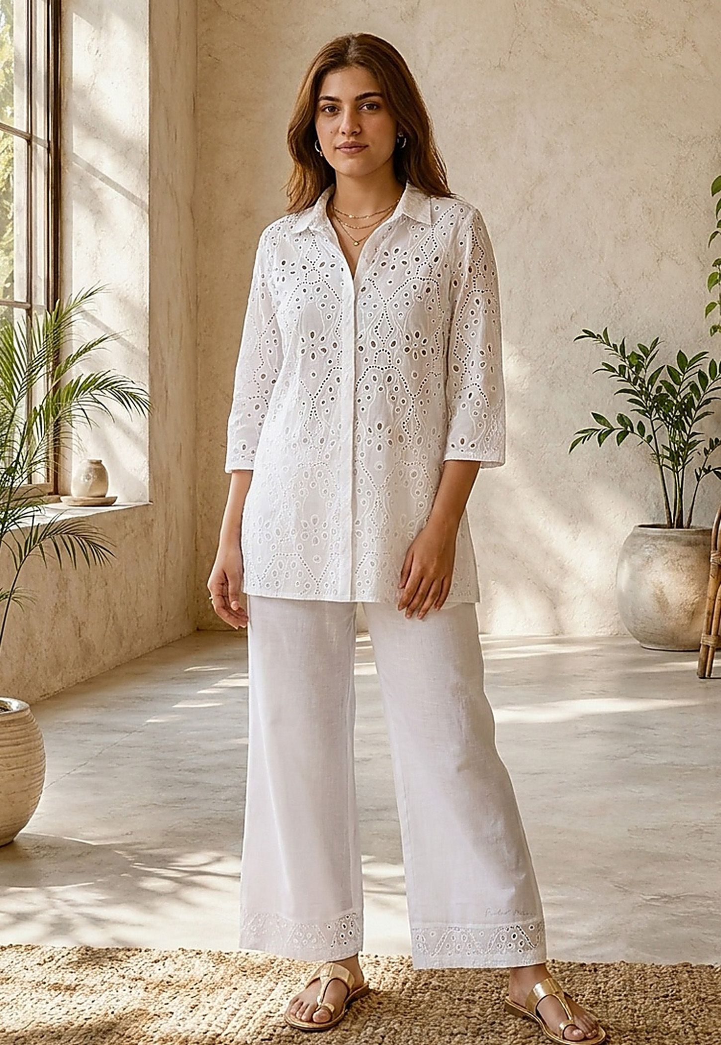 AURELIA Schiffli Straight Kurti Set-picture-19