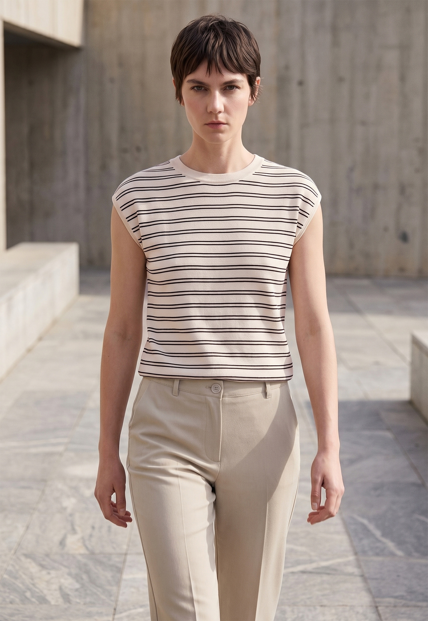 CODE CLASSIC Striped Flat Knit Top-picture-22