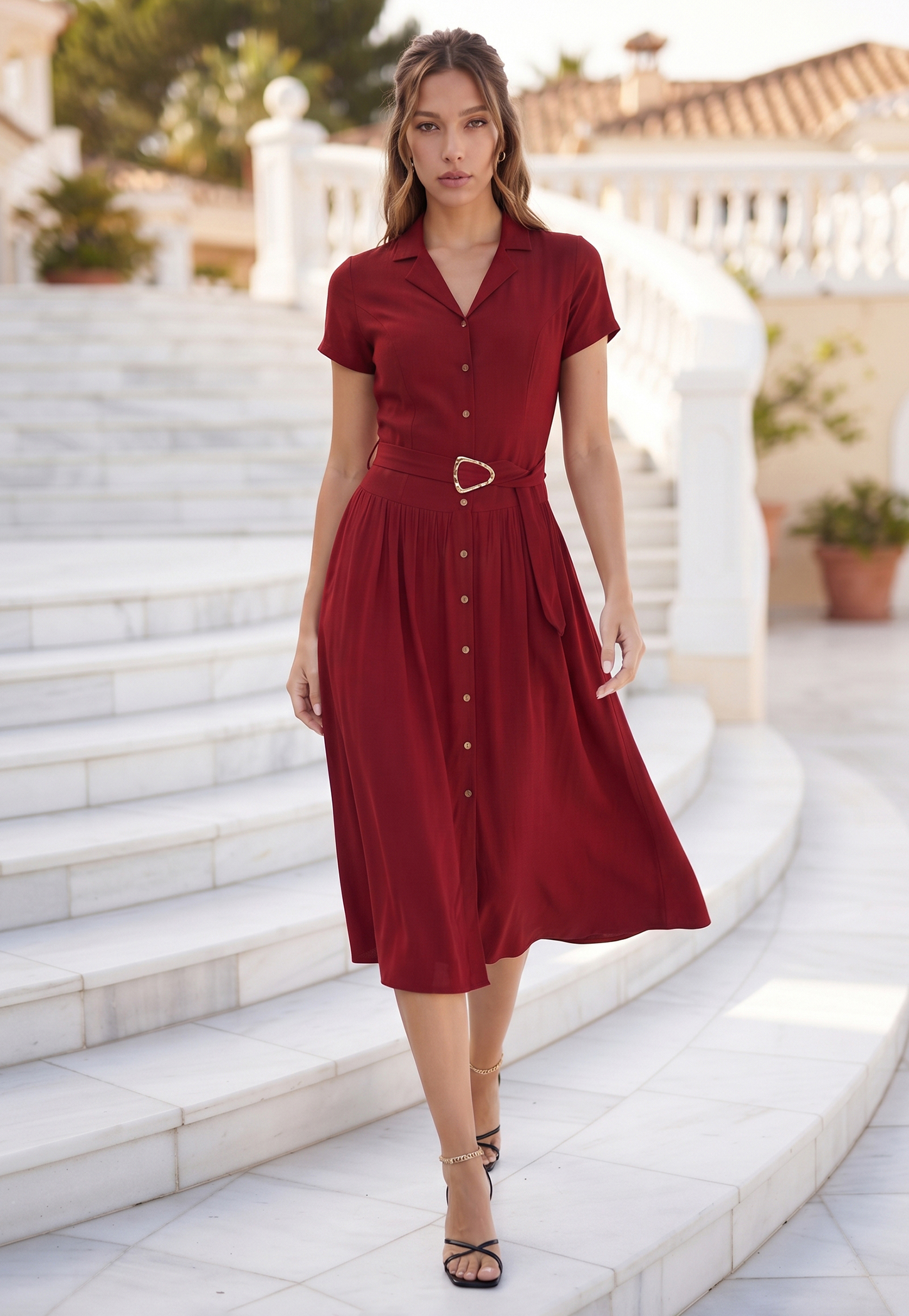 CODE Solid Midi Dress-picture-26