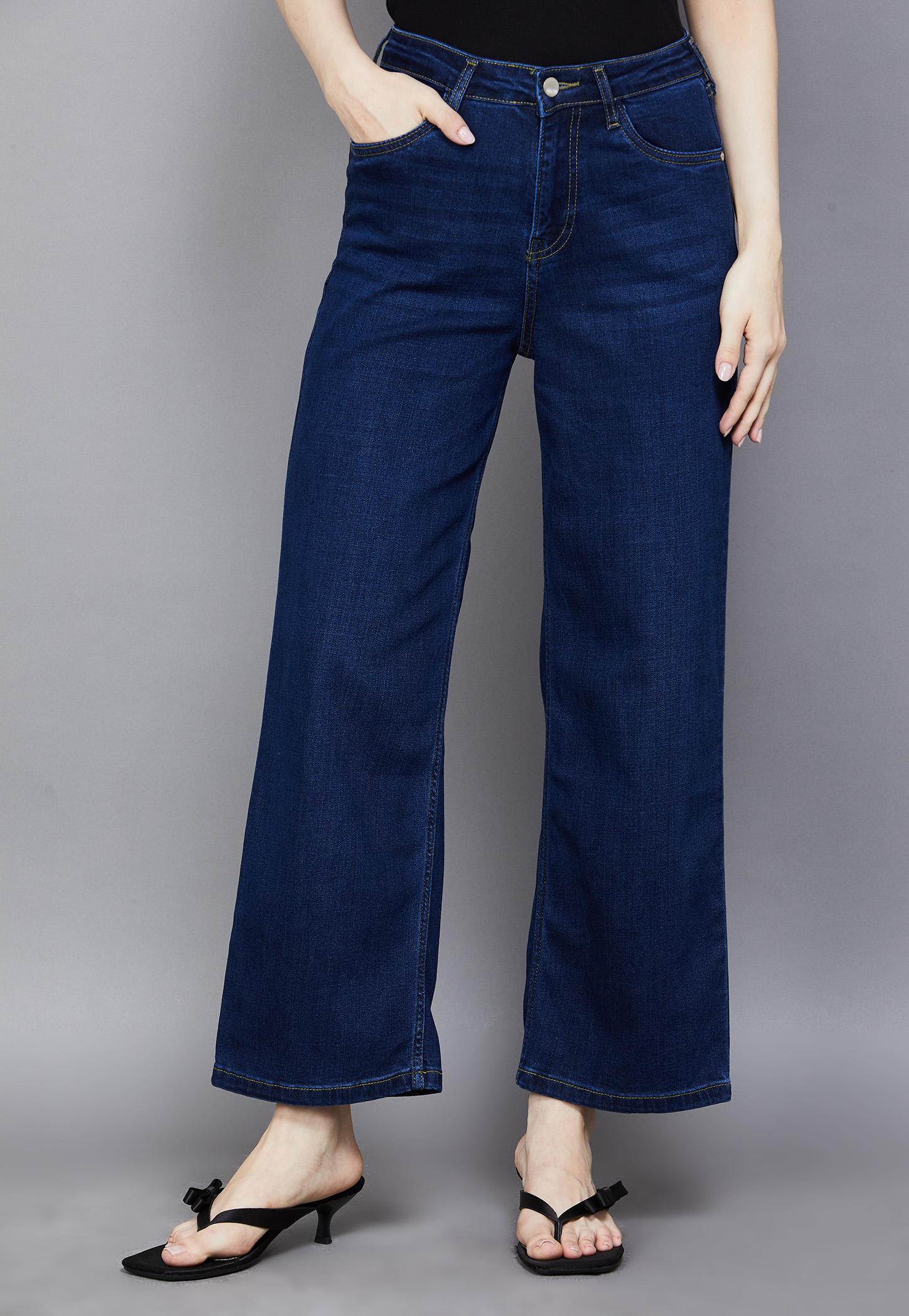 KRAUS Solid Wide Leg Jeans-picture-36