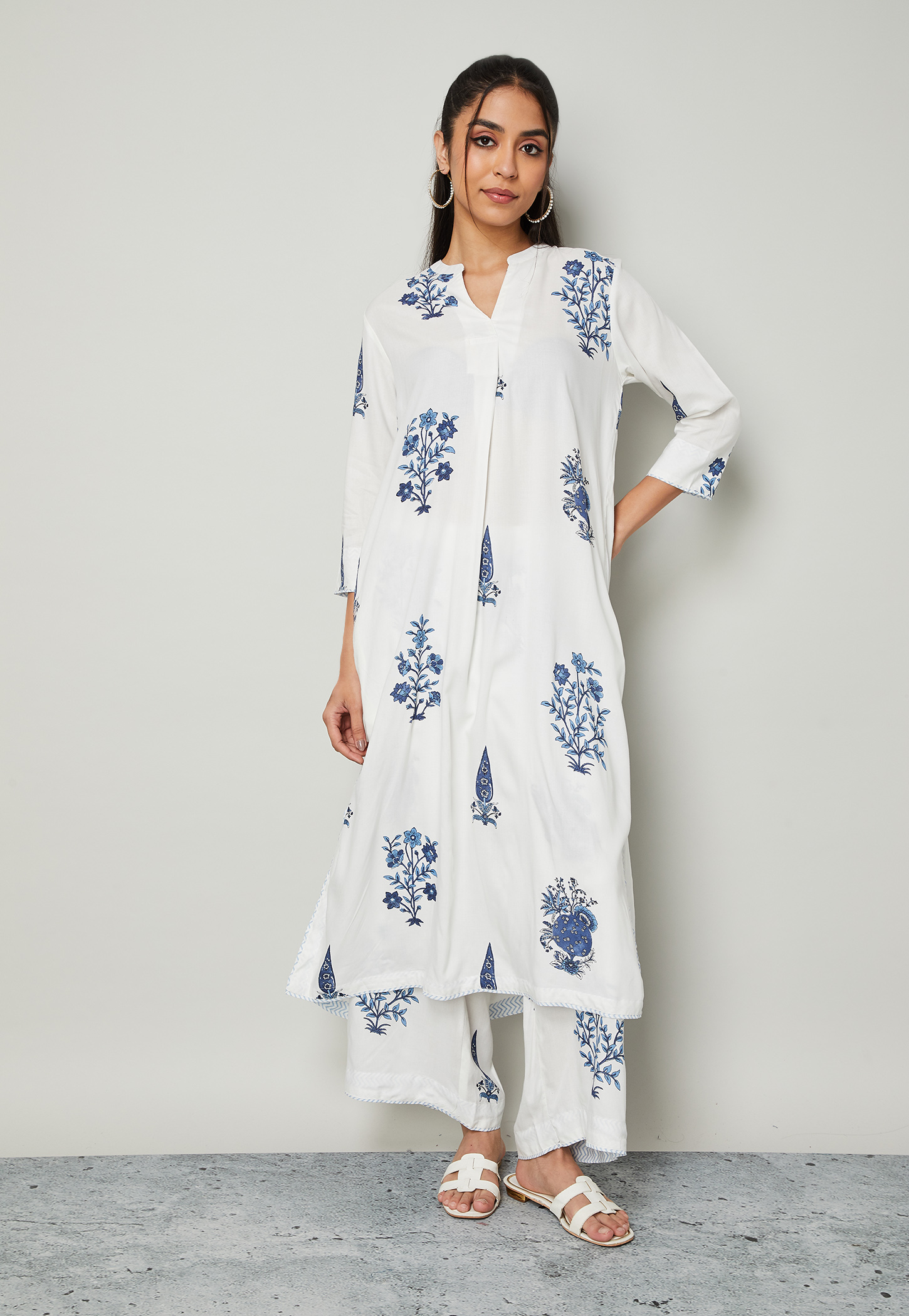 MELANGE Floral Print A-line Kurta Set-picture-21