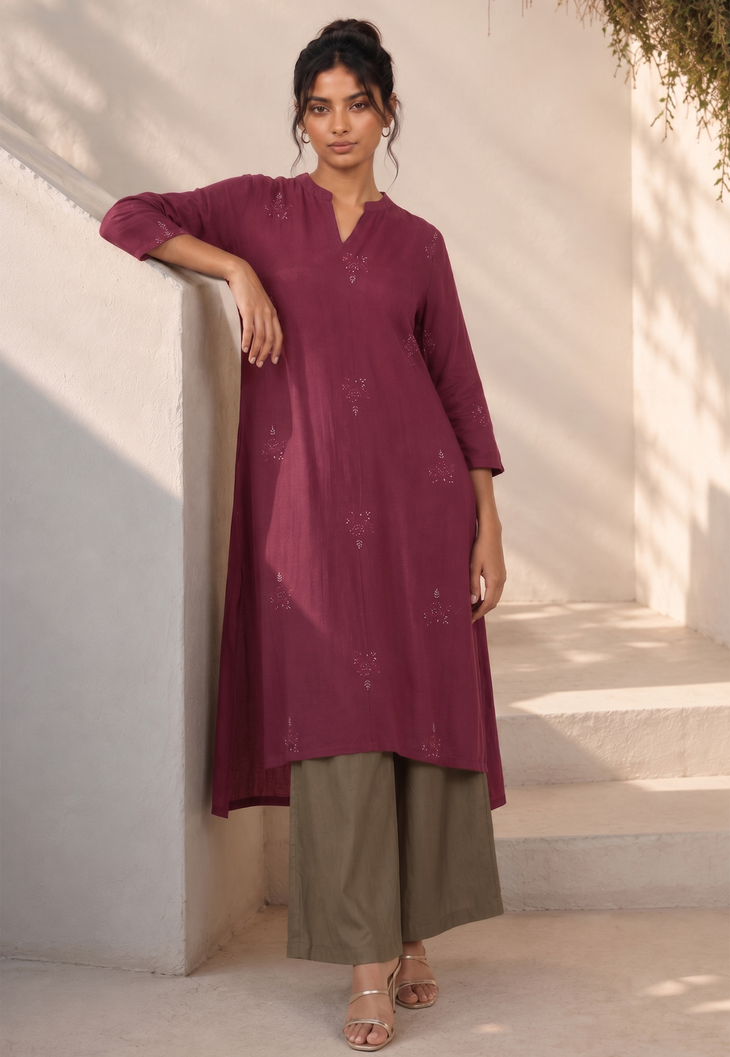 MELANGE Embroidered High-Low Kurta-picture-56