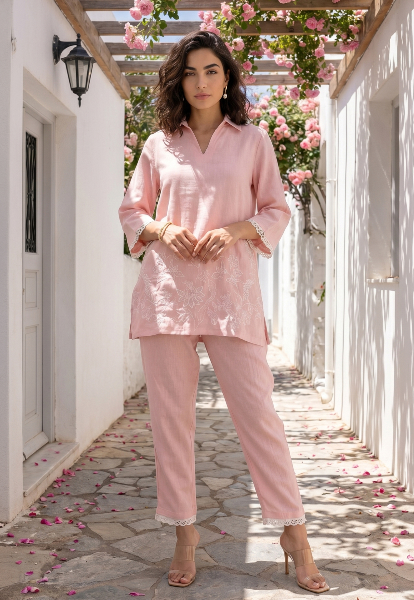W Embroidered Kurti Set-picture-47