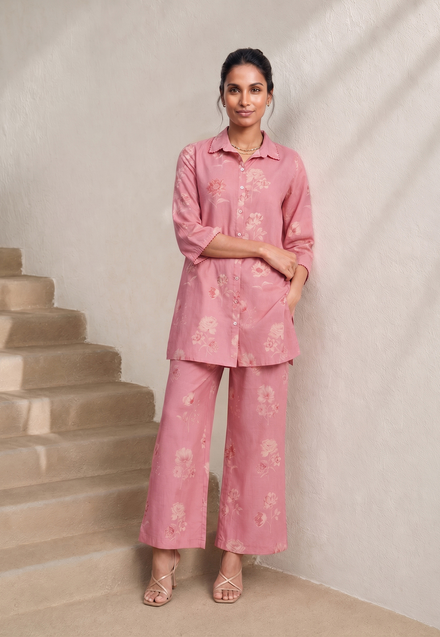 MELANGE Floral Print Straight Kurta Set-picture-44