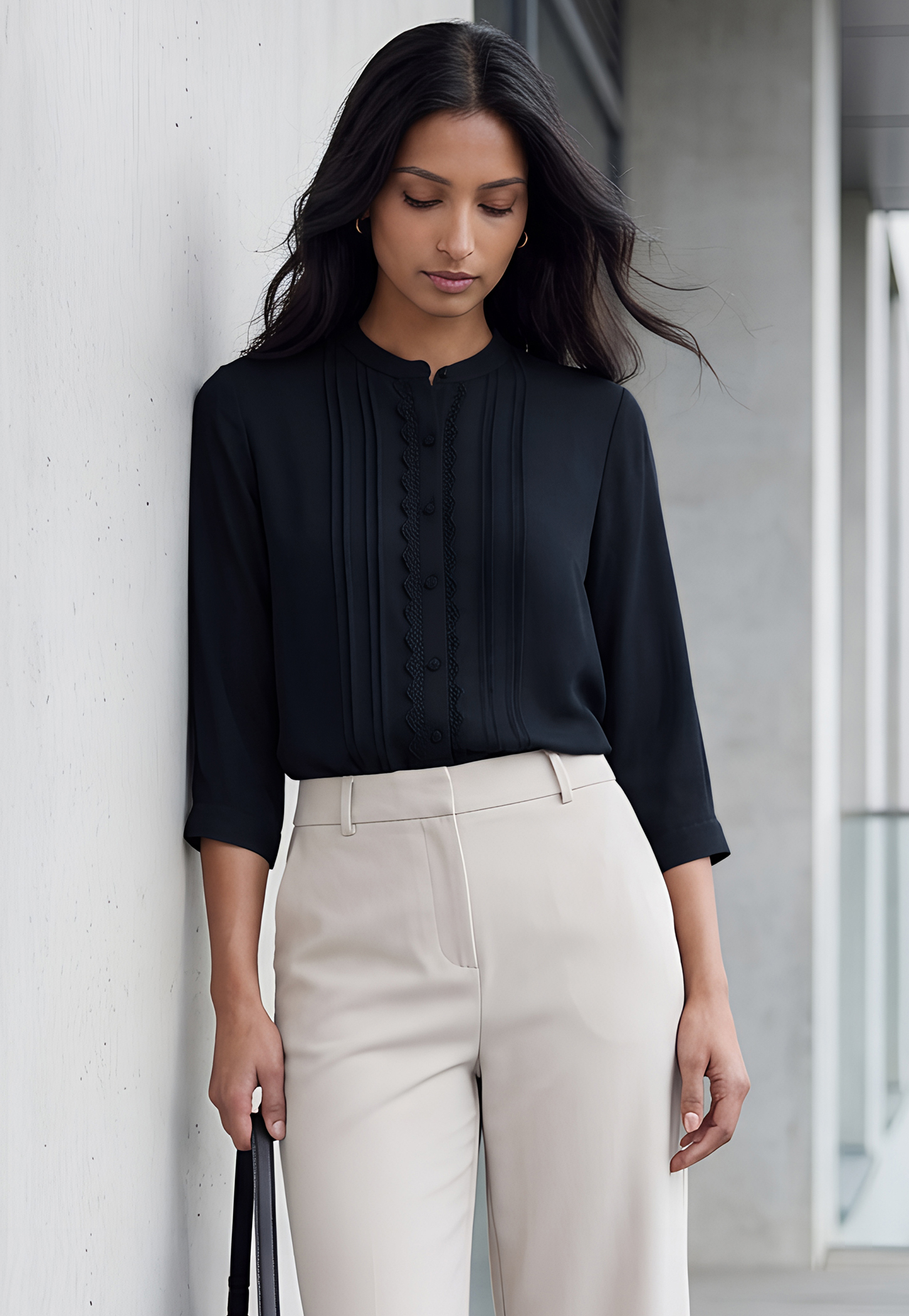 CODE CLASSIC Embroidered Button Top-picture-14