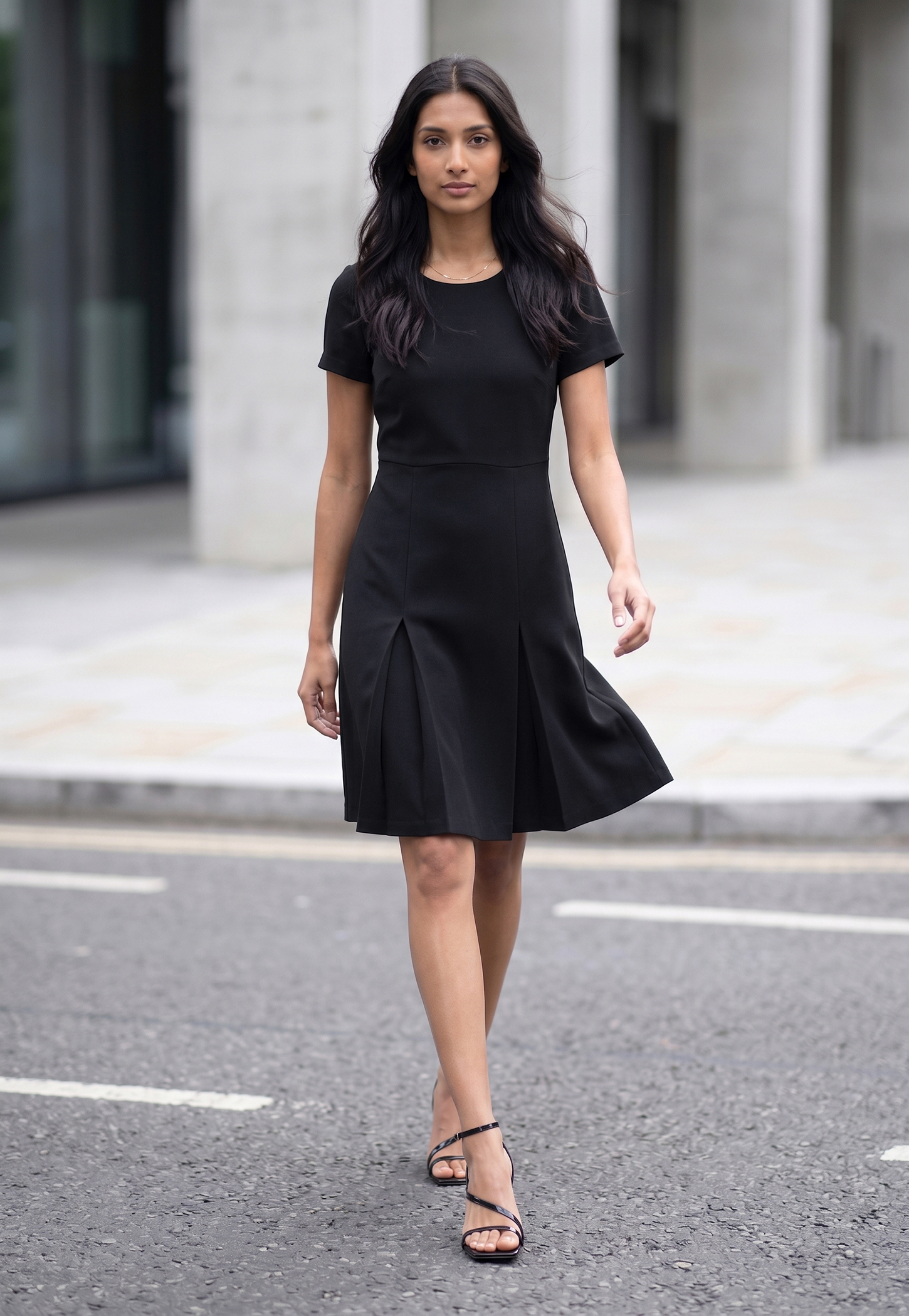CODE CLASSIC Solid A-Line Dress-picture-28