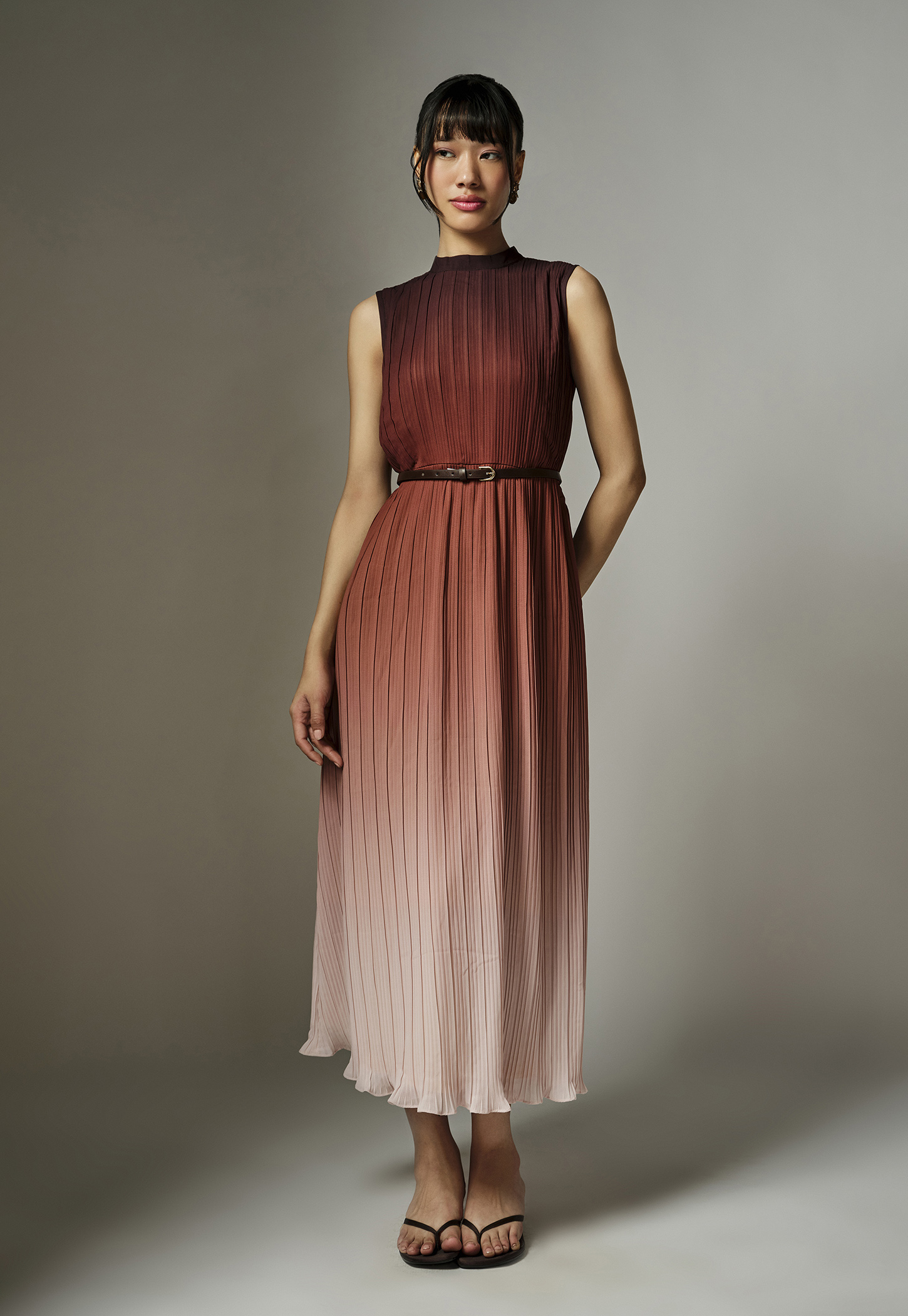 AND Pleated Belted Midi Dress-picture-25