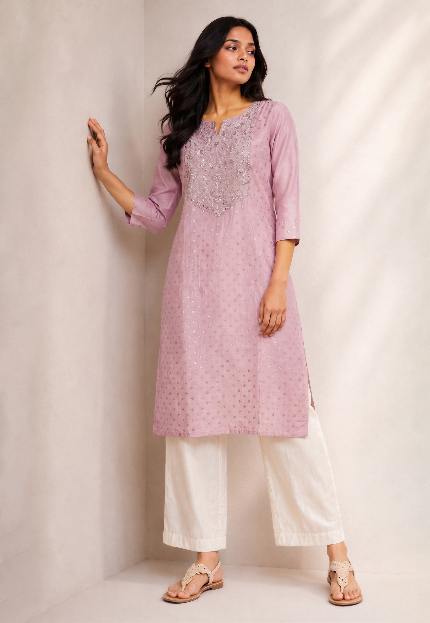 MELANGE Embroidered Straight Kurta-picture-34