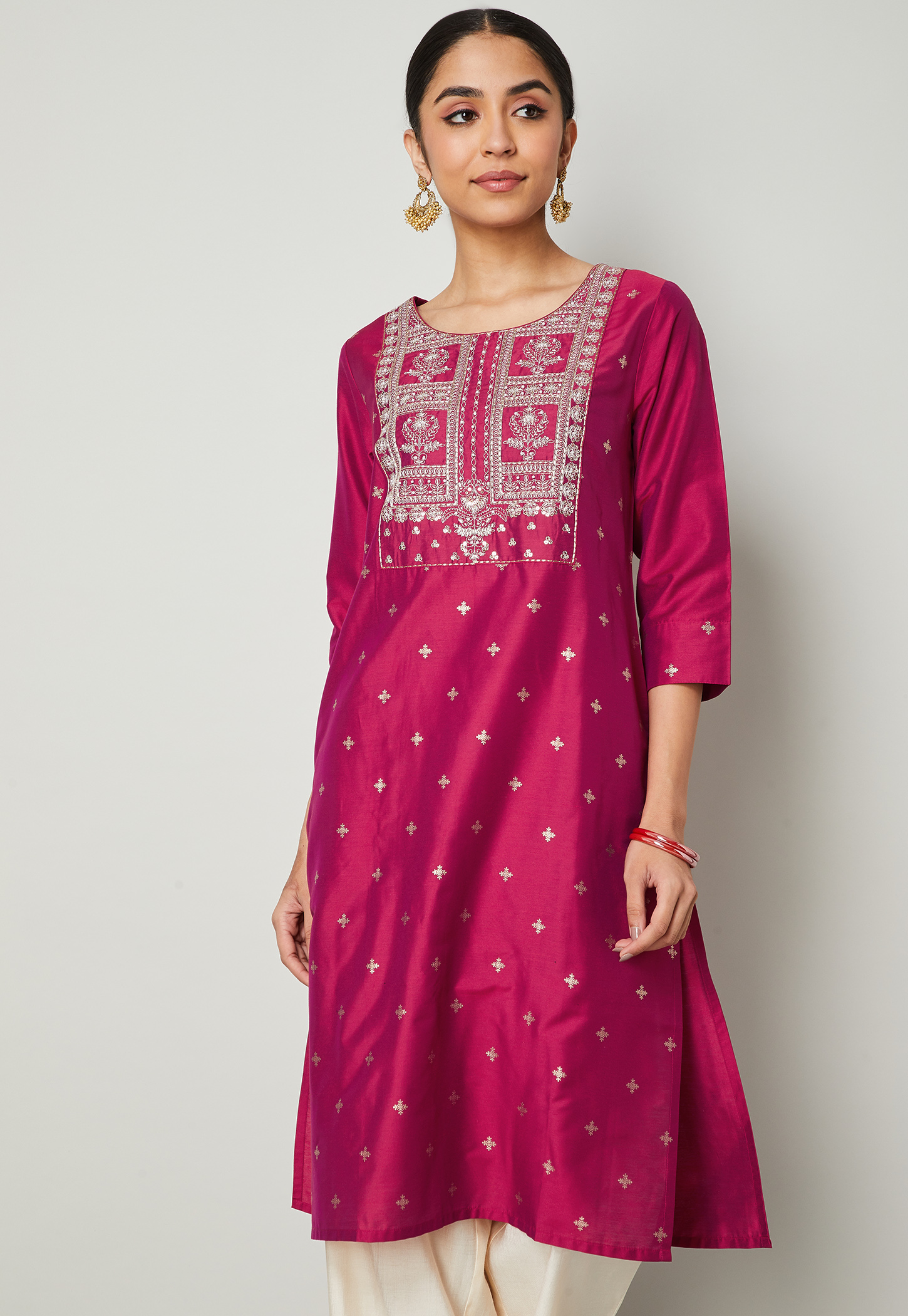 MELANGE Embroidered Straight Kurta-picture-25
