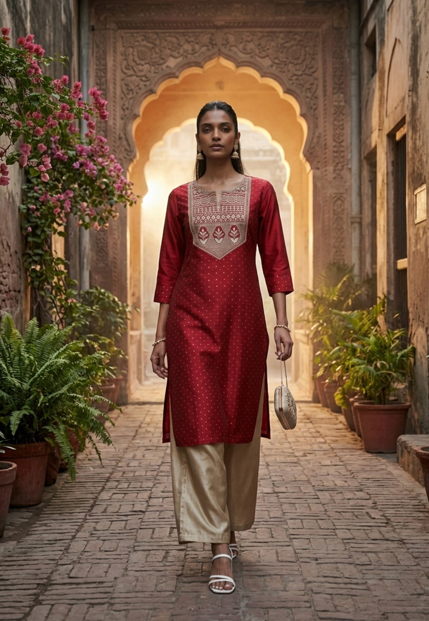 MELANGE Embroidered Straight Kurta-picture-15