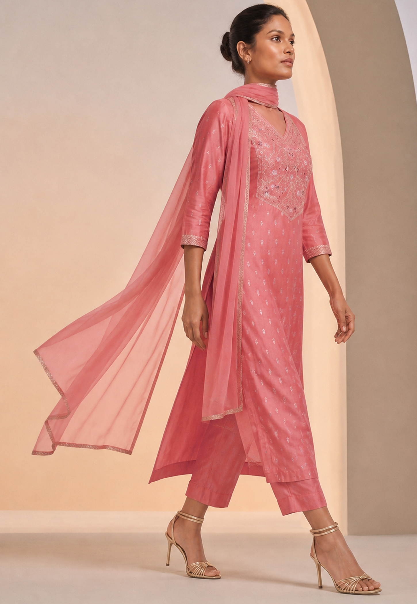 MELANGE Embroidered Straight Kurta Set-picture-43