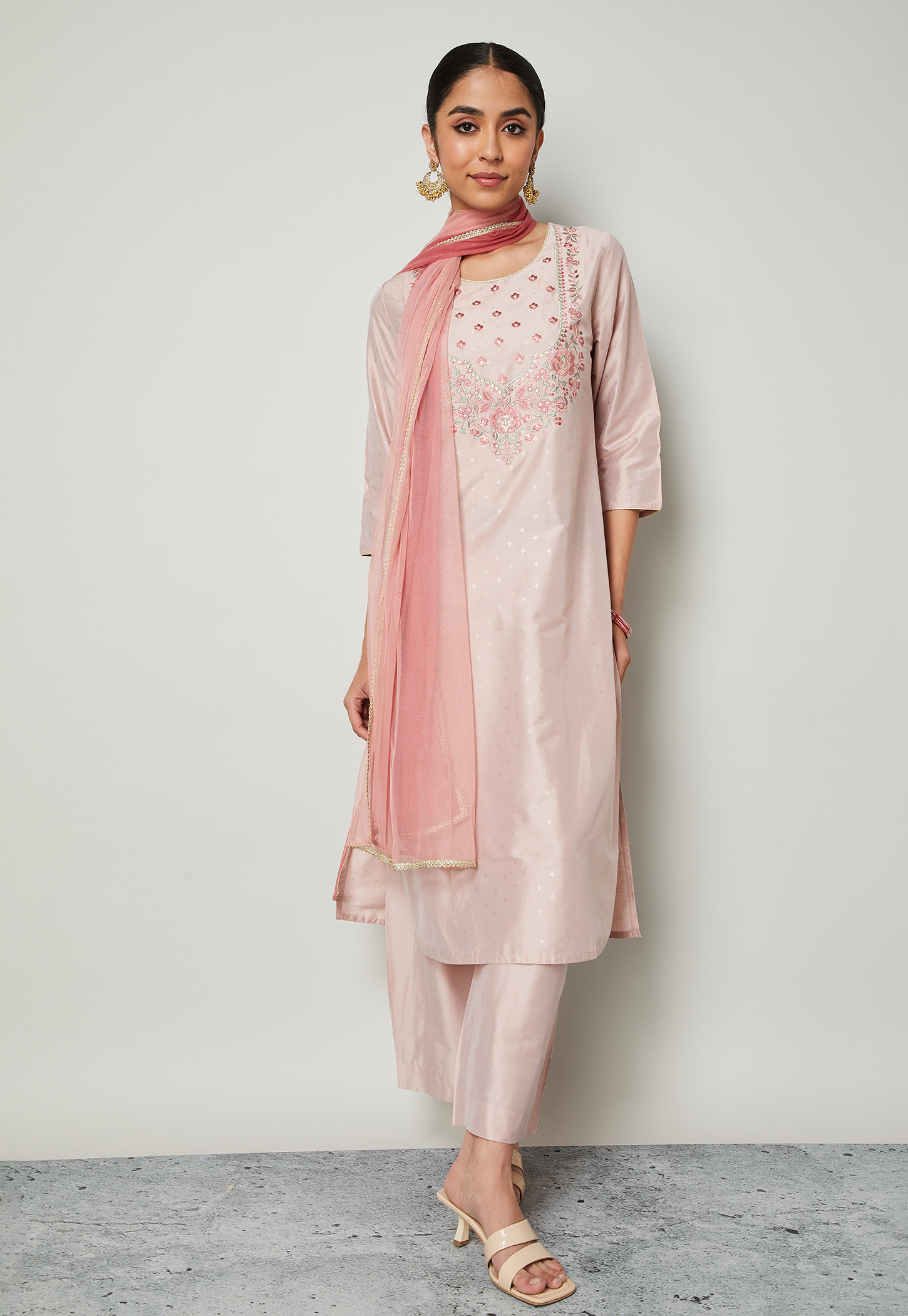 MELANGE Embroidered Straight Kurta Set-picture-38