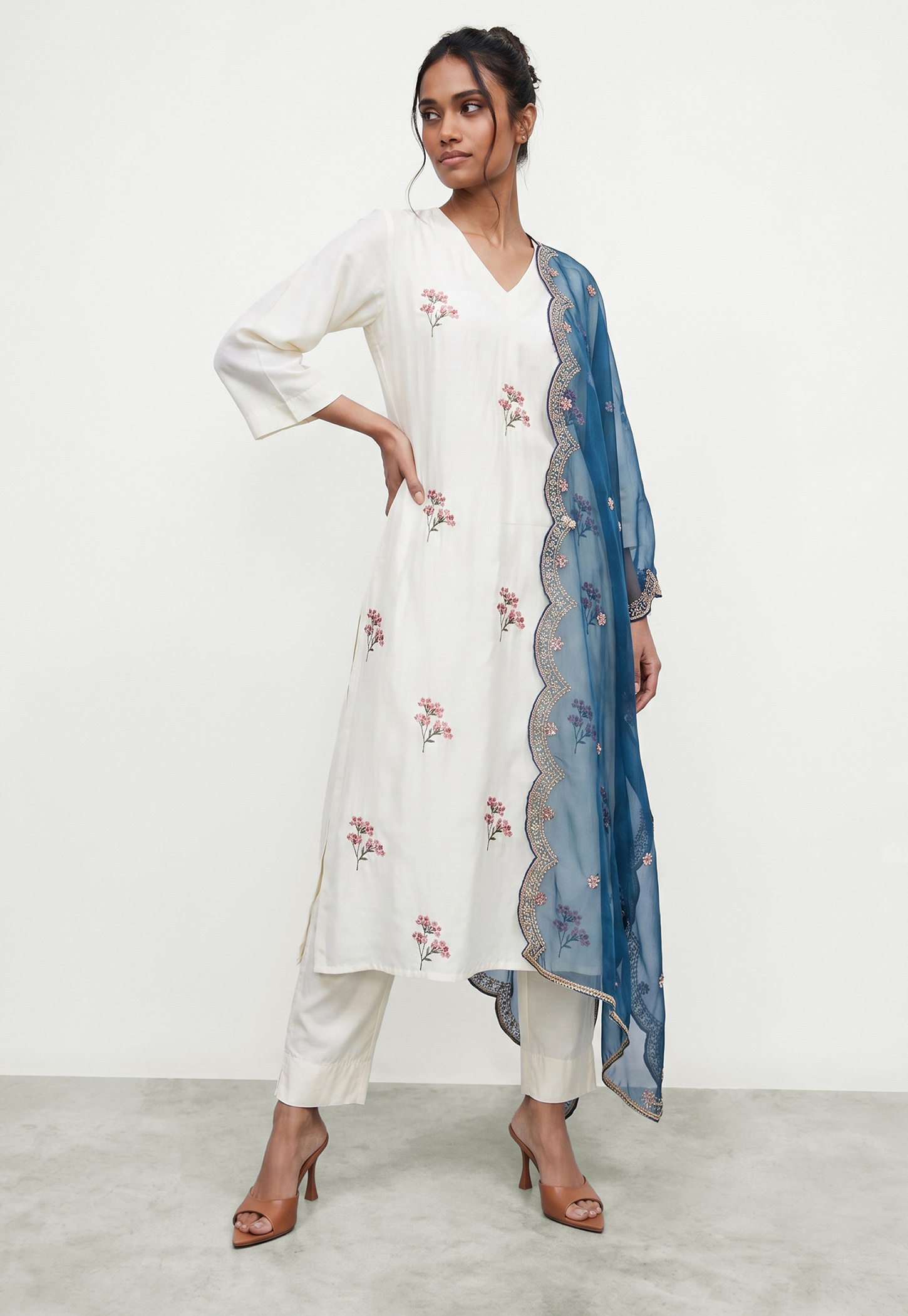 MELANGE Embroidered Dupatta-image-42