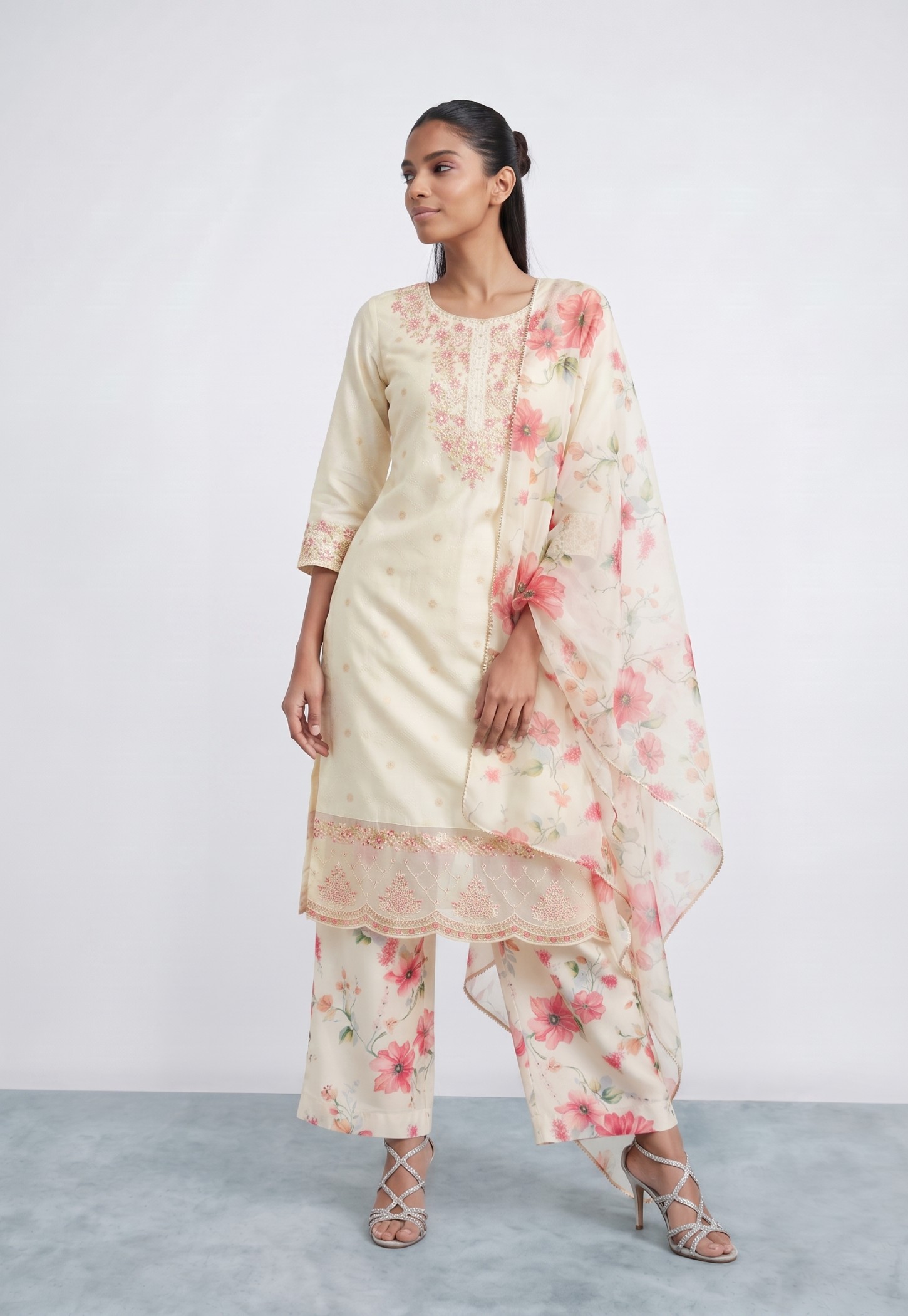 MELANGE Floral Print Dupatta-picture-29