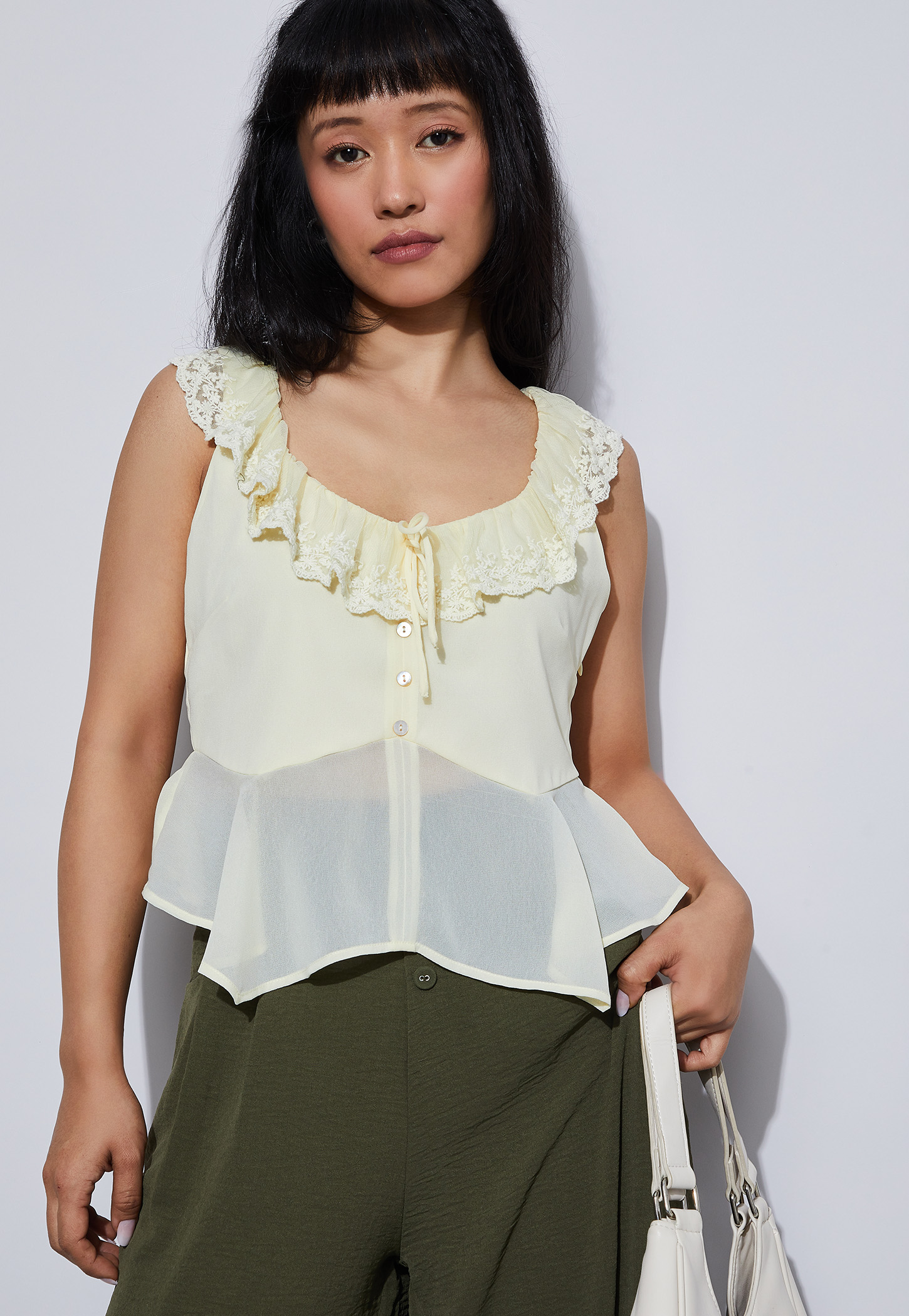 GINGER Lace Detail Buttoned Top-picture-17