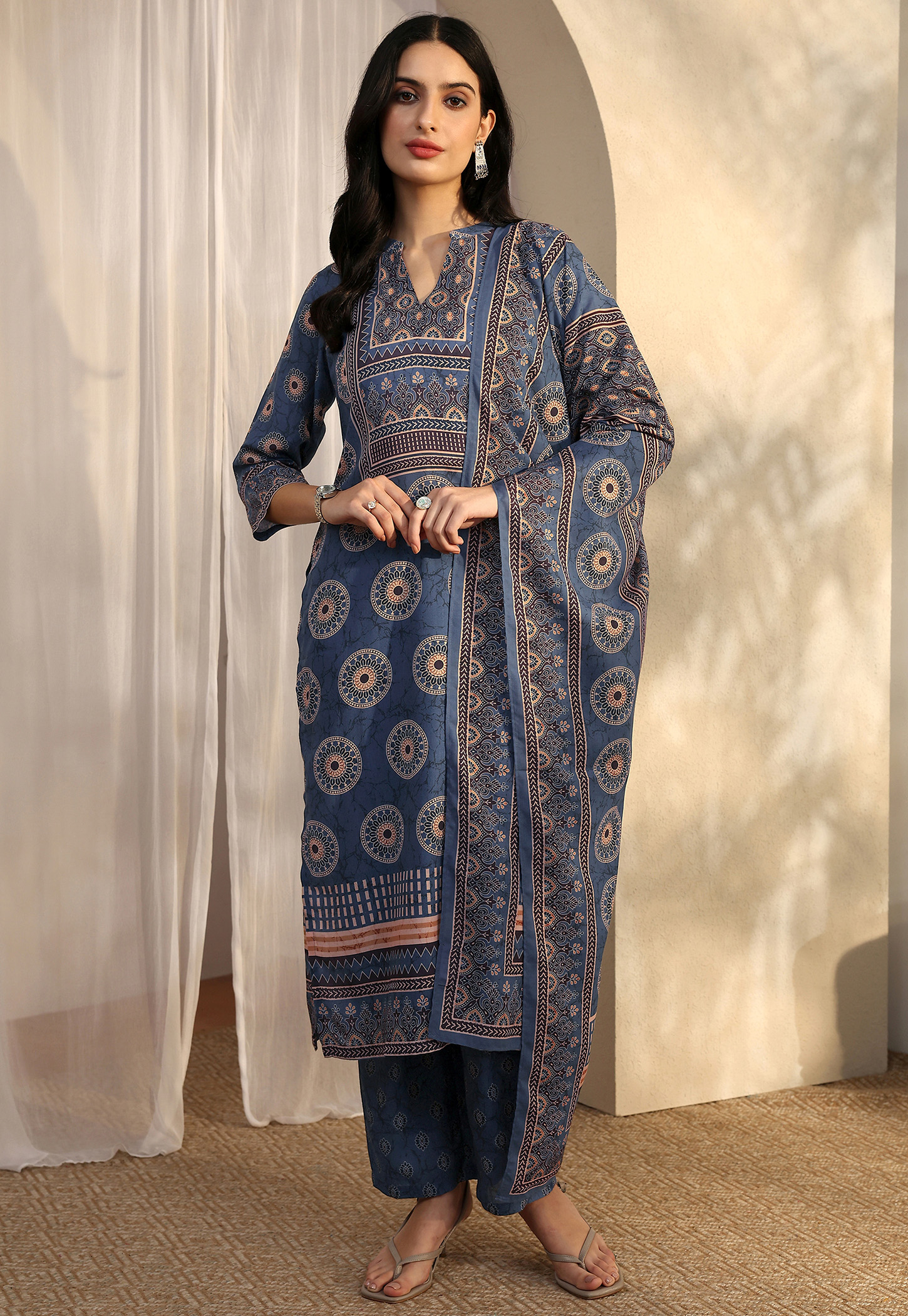 LIBAS Ethnic Motif Straight Kurta Set-picture-34