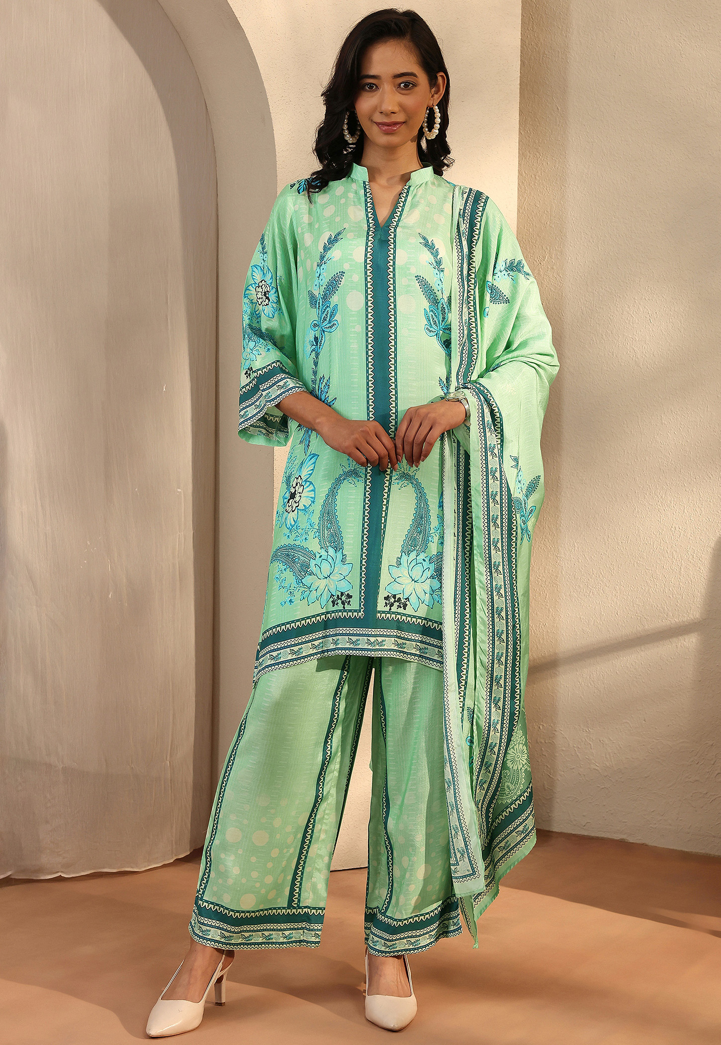 LIBAS Floral Print Kurta Set-picture-15