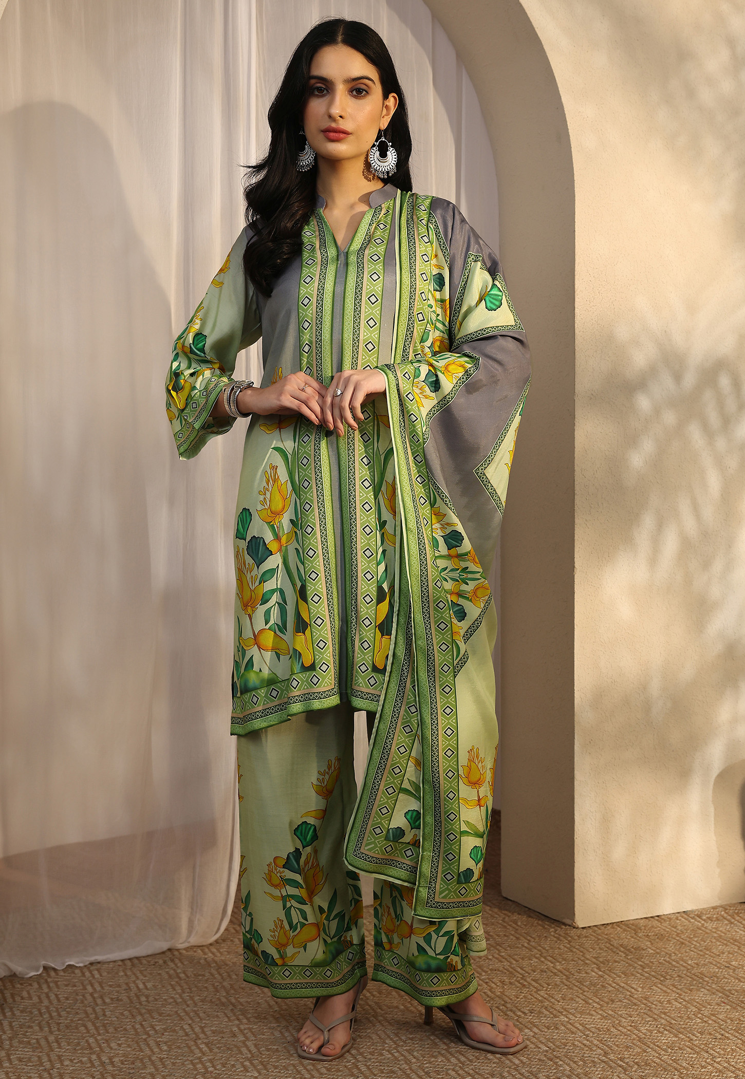 LIBAS Floral Print Straight Kurta Set-picture-34