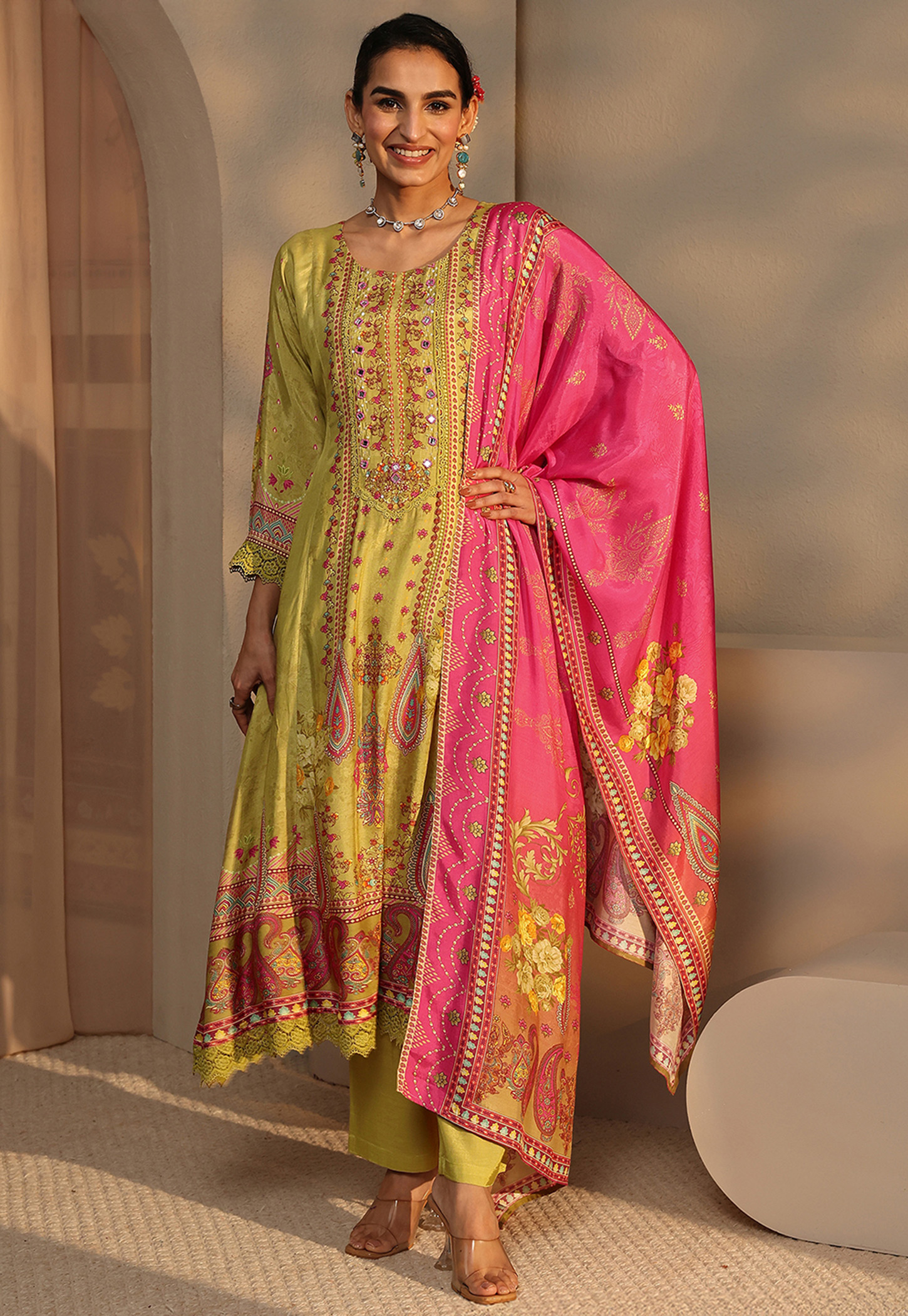 LIBAS Paisley Print A-Line Kurta Set-picture-18