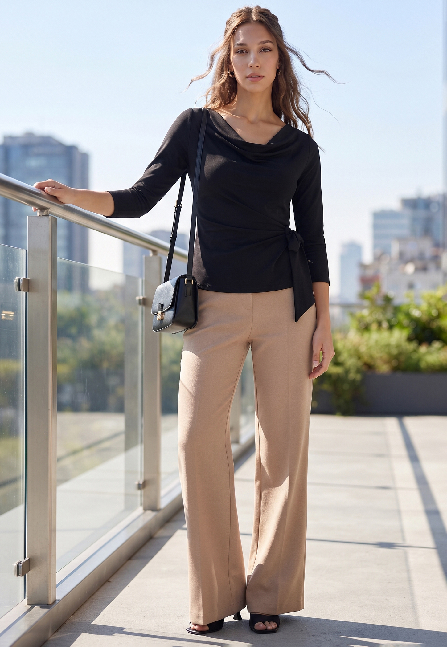 CODE Solid Flat Front Trousers-picture-52