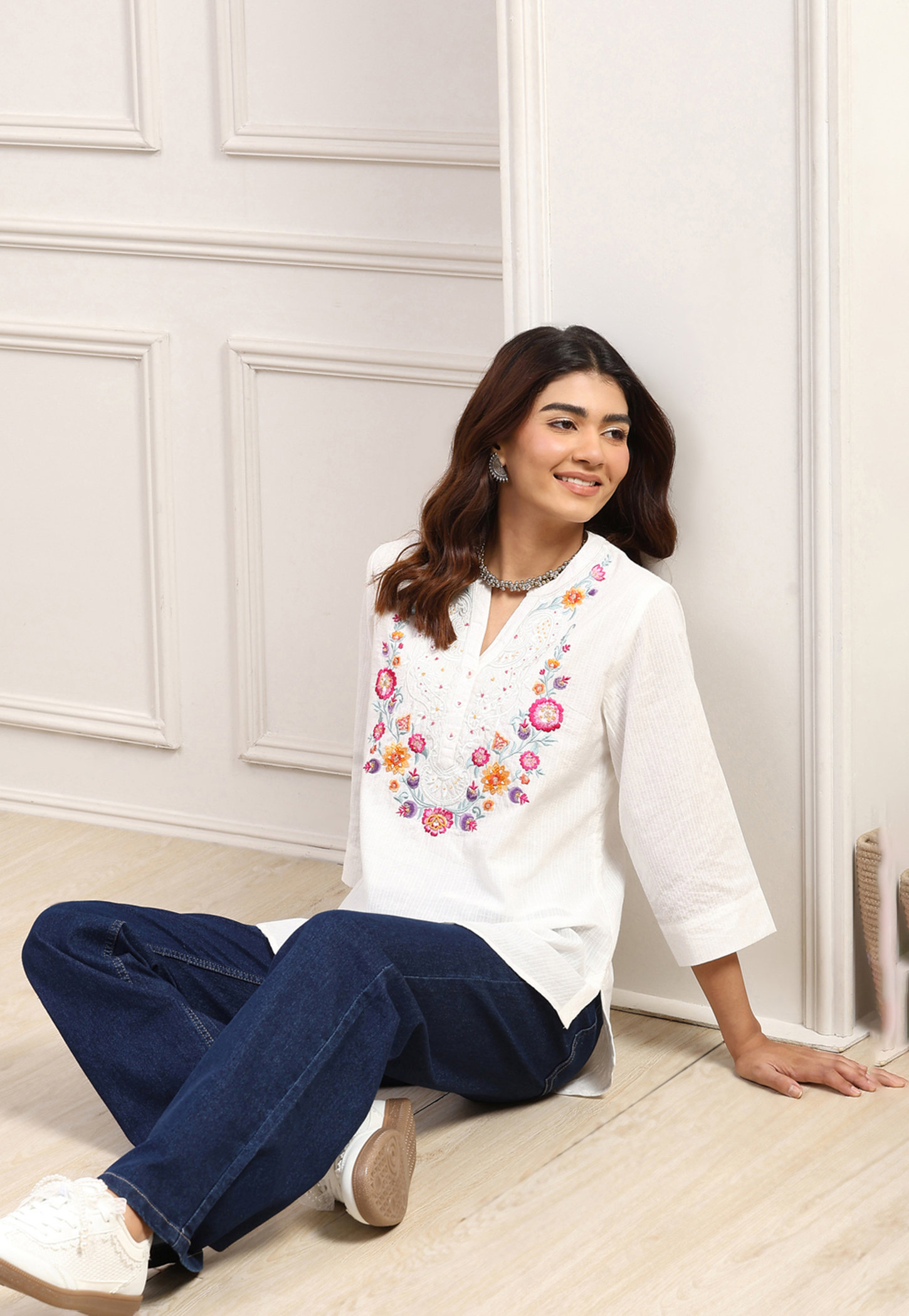 BIBA Embroidered A-line Tunic